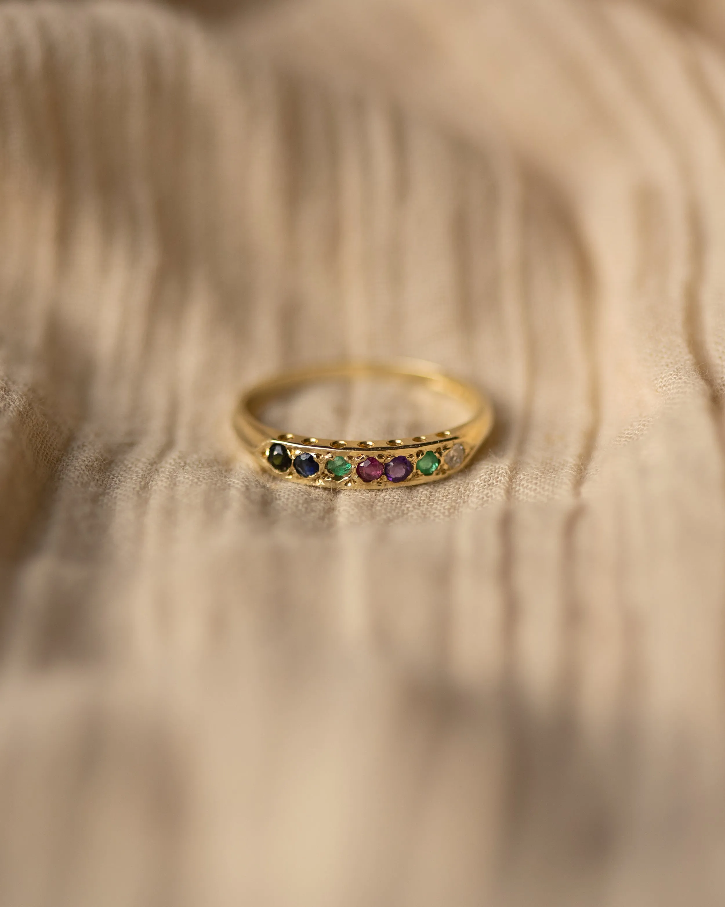 Sadie 1987 Vintage 9ct Gold Dearest Half Eternity Ring sold by Rock n Rose product image thumbnail 3