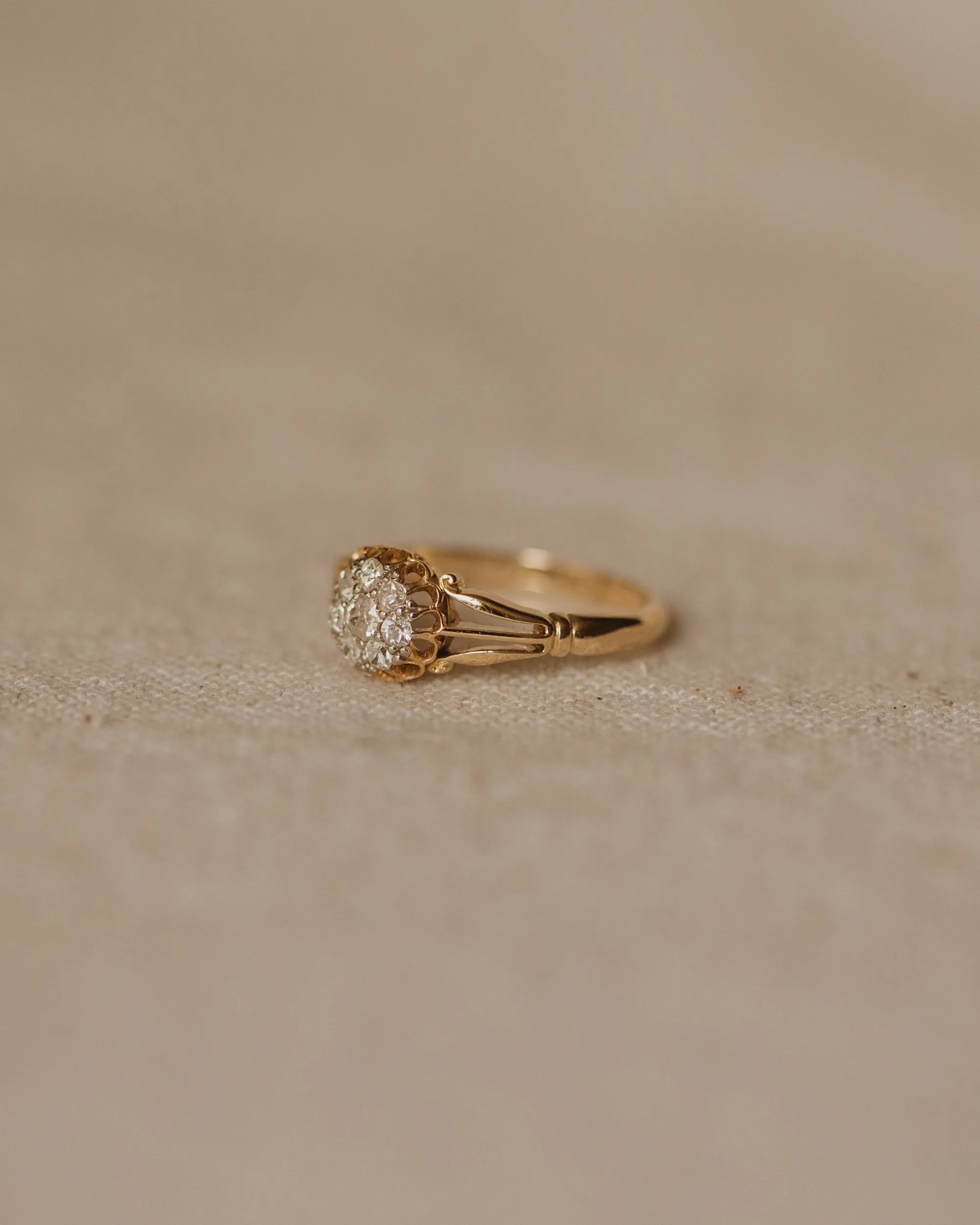 Clarice Antique 18ct Gold Old-Cut Diamond Cluster Ring sold by Rock n Rose product image thumbnail 4