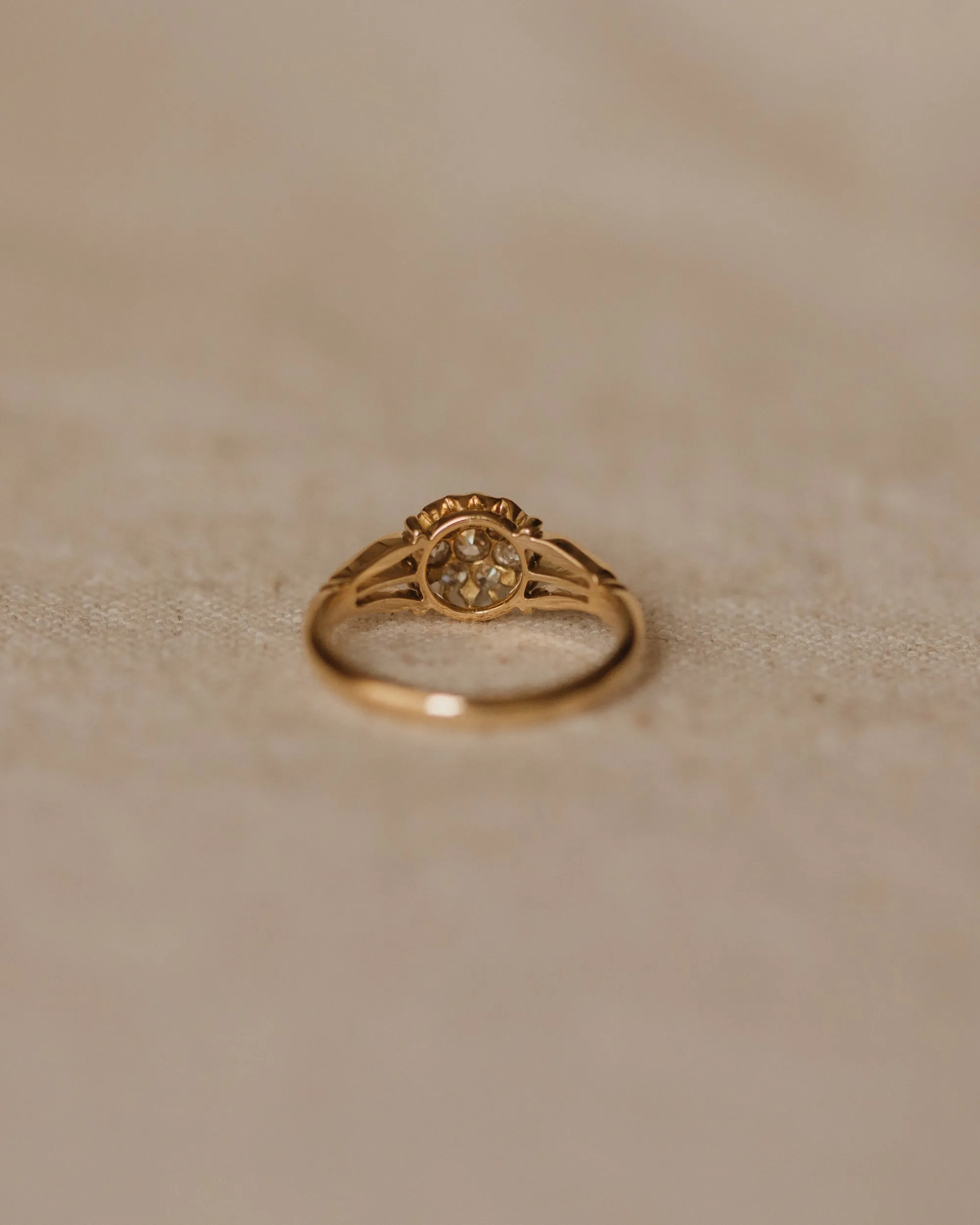 Clarice Antique 18ct Gold Old-Cut Diamond Cluster Ring sold by Rock n Rose product image thumbnail 5