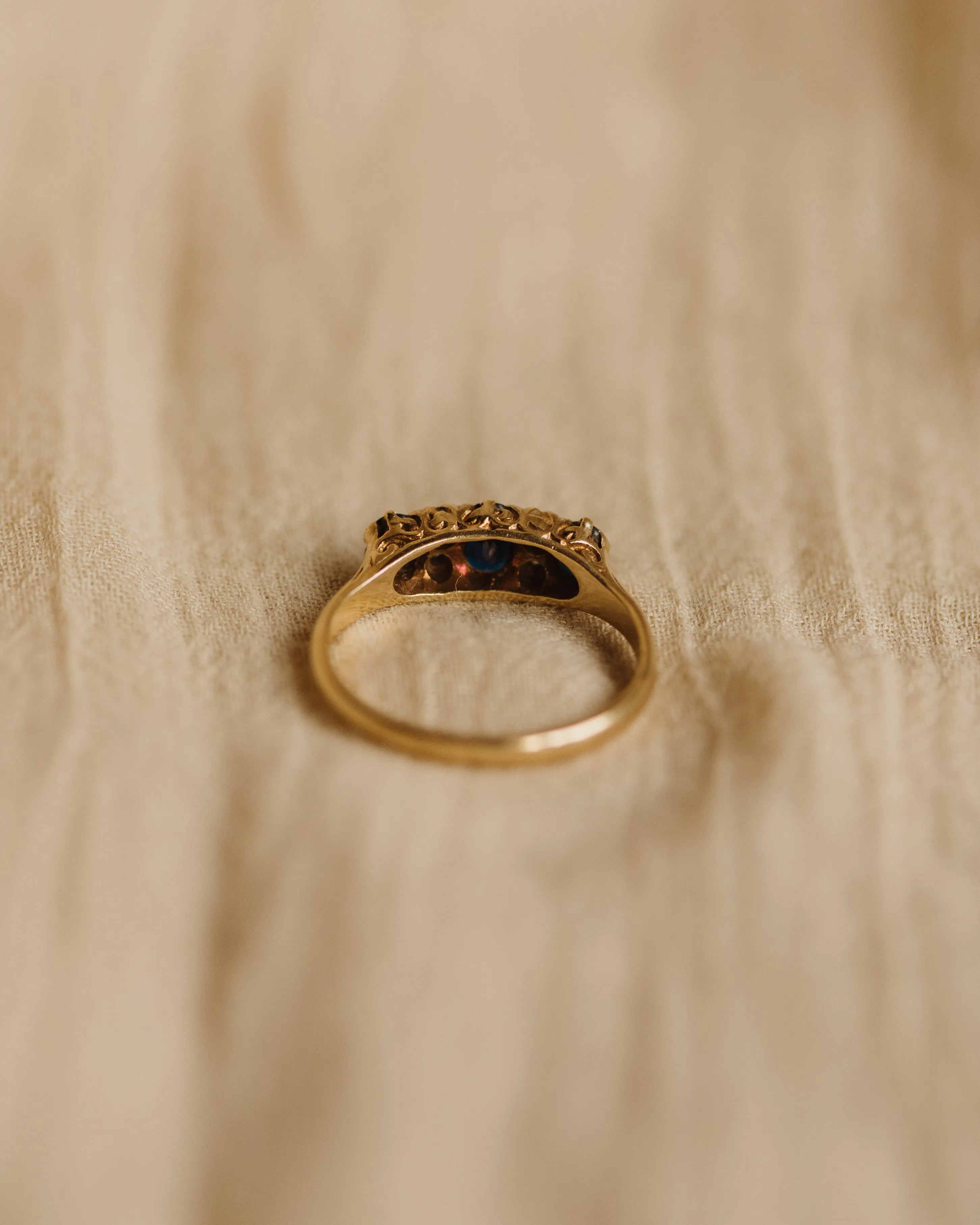 Audrey 1980 9ct Gold Sapphire & Diamond Ring sold by Rock n Rose product image thumbnail 5