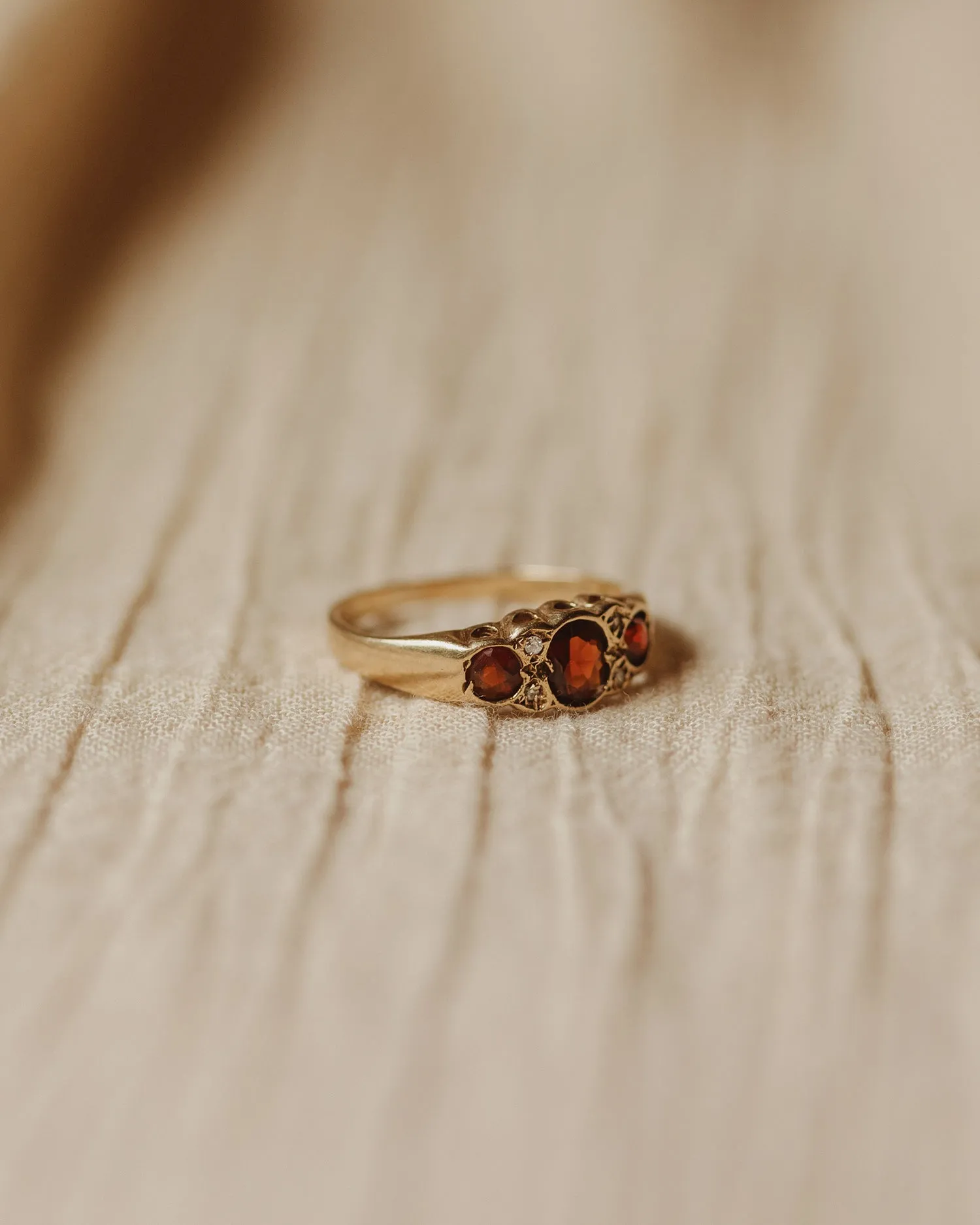 Virginia 9ct Gold Garnet & Diamond Ring sold by Rock n Rose product image thumbnail 3