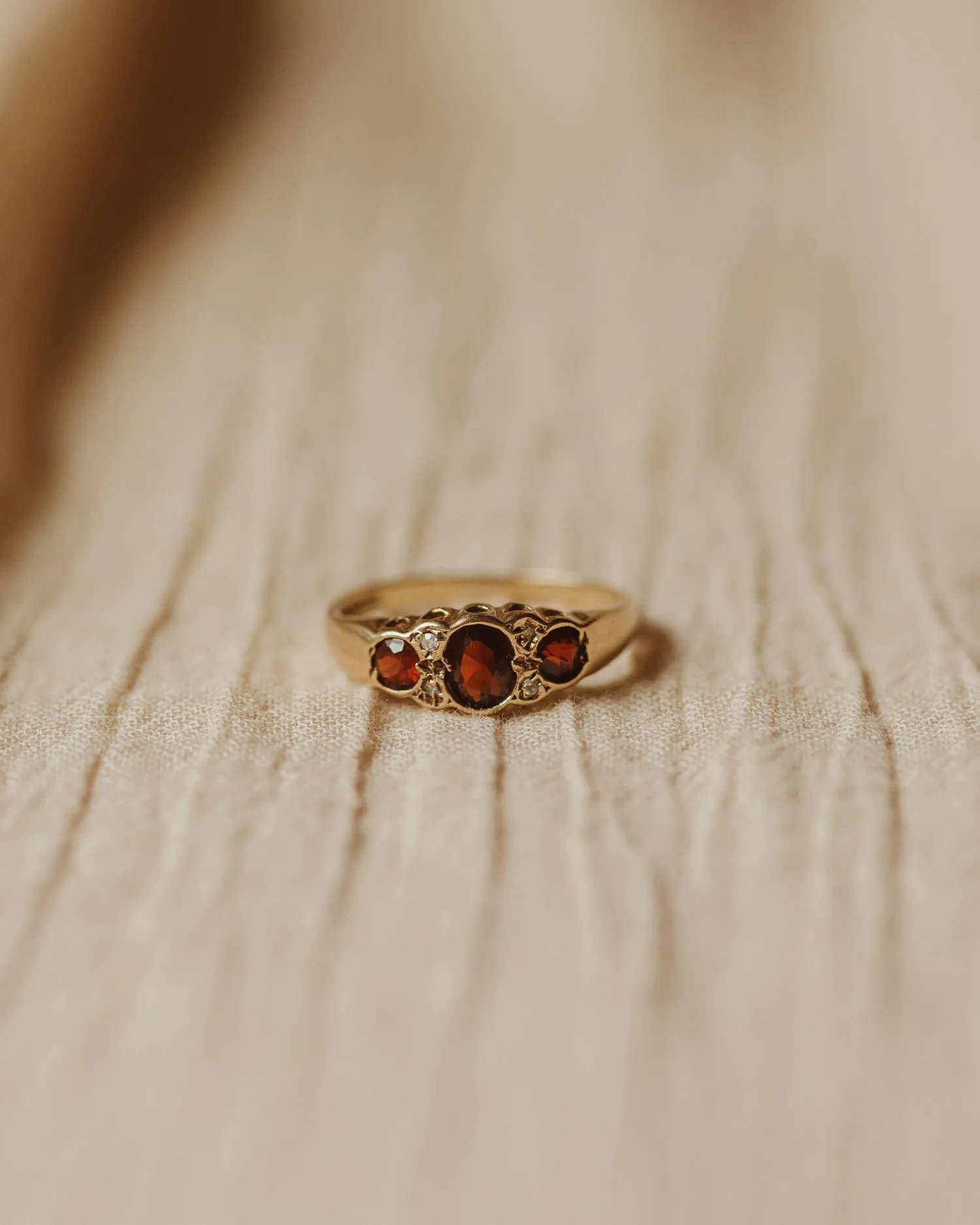 Virginia 9ct Gold Garnet & Diamond Ring sold by Rock n Rose