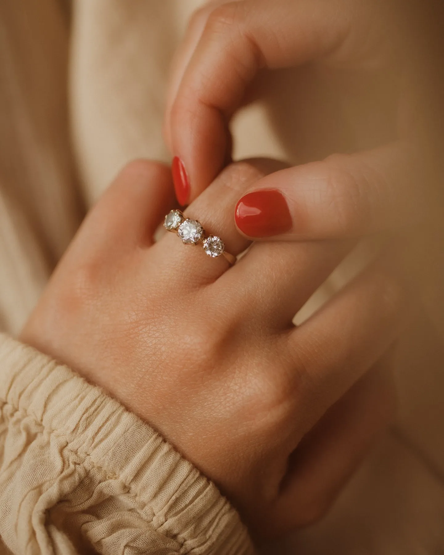 Bertha Vintage 9ct Gold Trilogy Ring sold by Rock n Rose