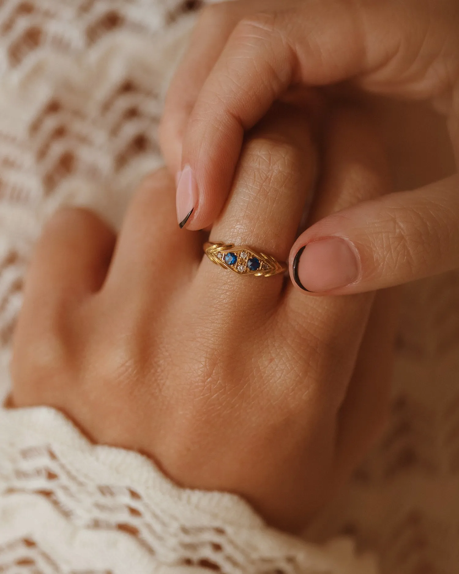 Emmeline 18ct Gold Sapphire & Diamond Ring sold by Rock n Rose product image thumbnail 2