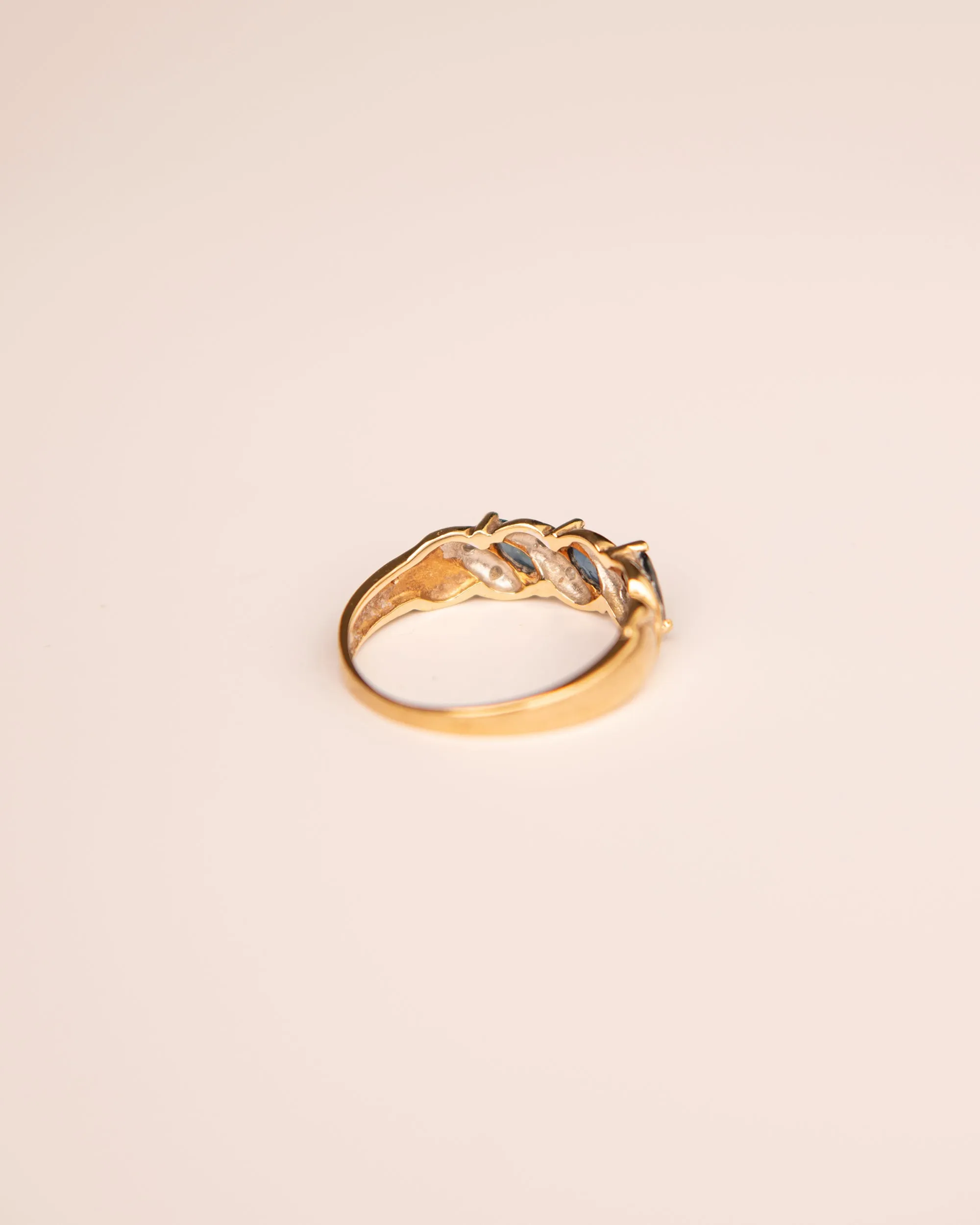 Juno 9ct Gold Vintage Diamond & Sapphire Ring sold by Rock n Rose product image thumbnail 4