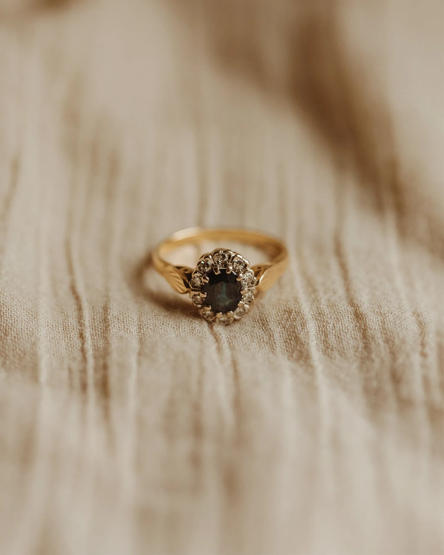 Gwendolyn 1975 18ct Gold Sapphire & Diamond Ring sold by Rock n Rose