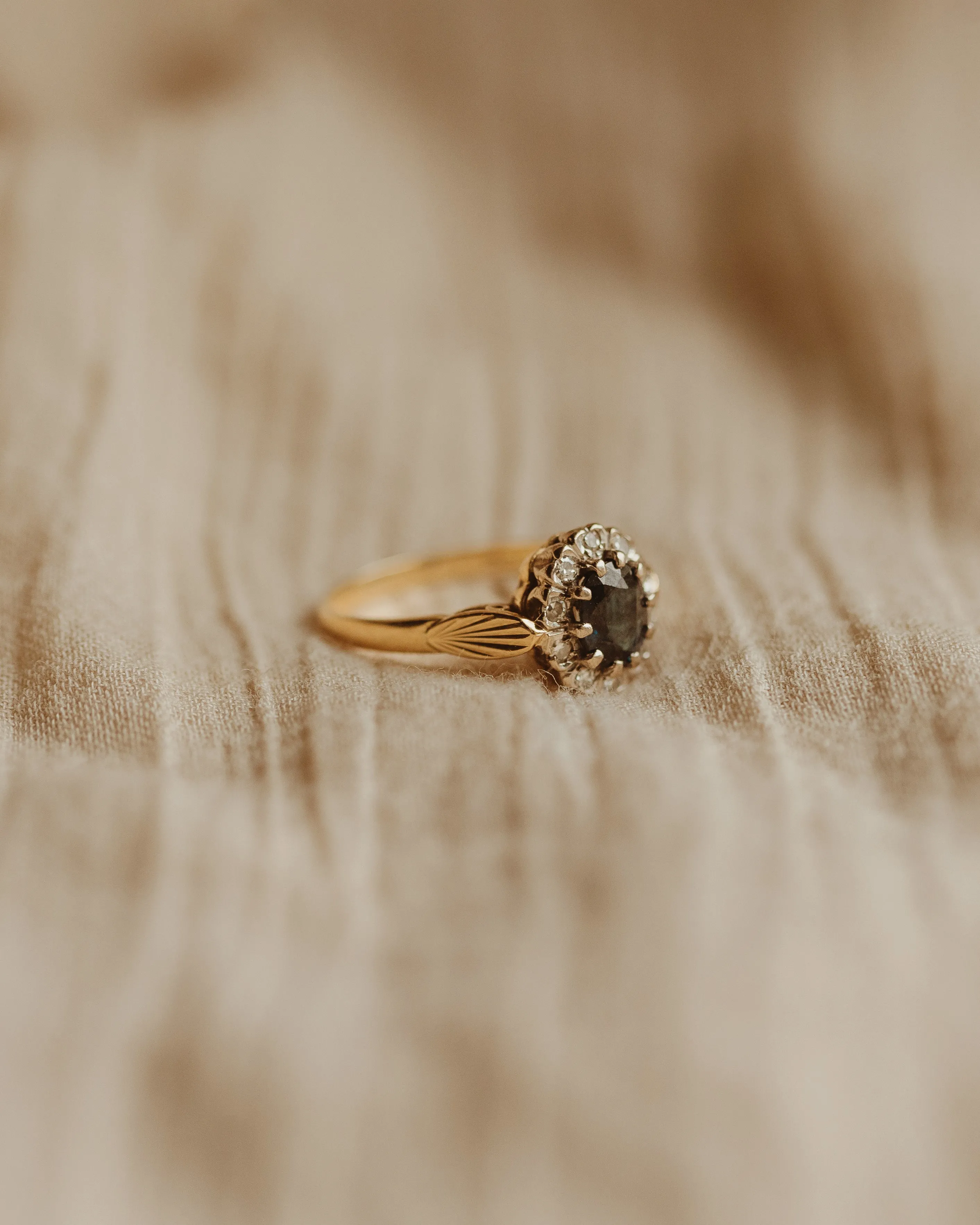 Gwendolyn 1975 18ct Gold Sapphire & Diamond Ring sold by Rock n Rose product image thumbnail 2