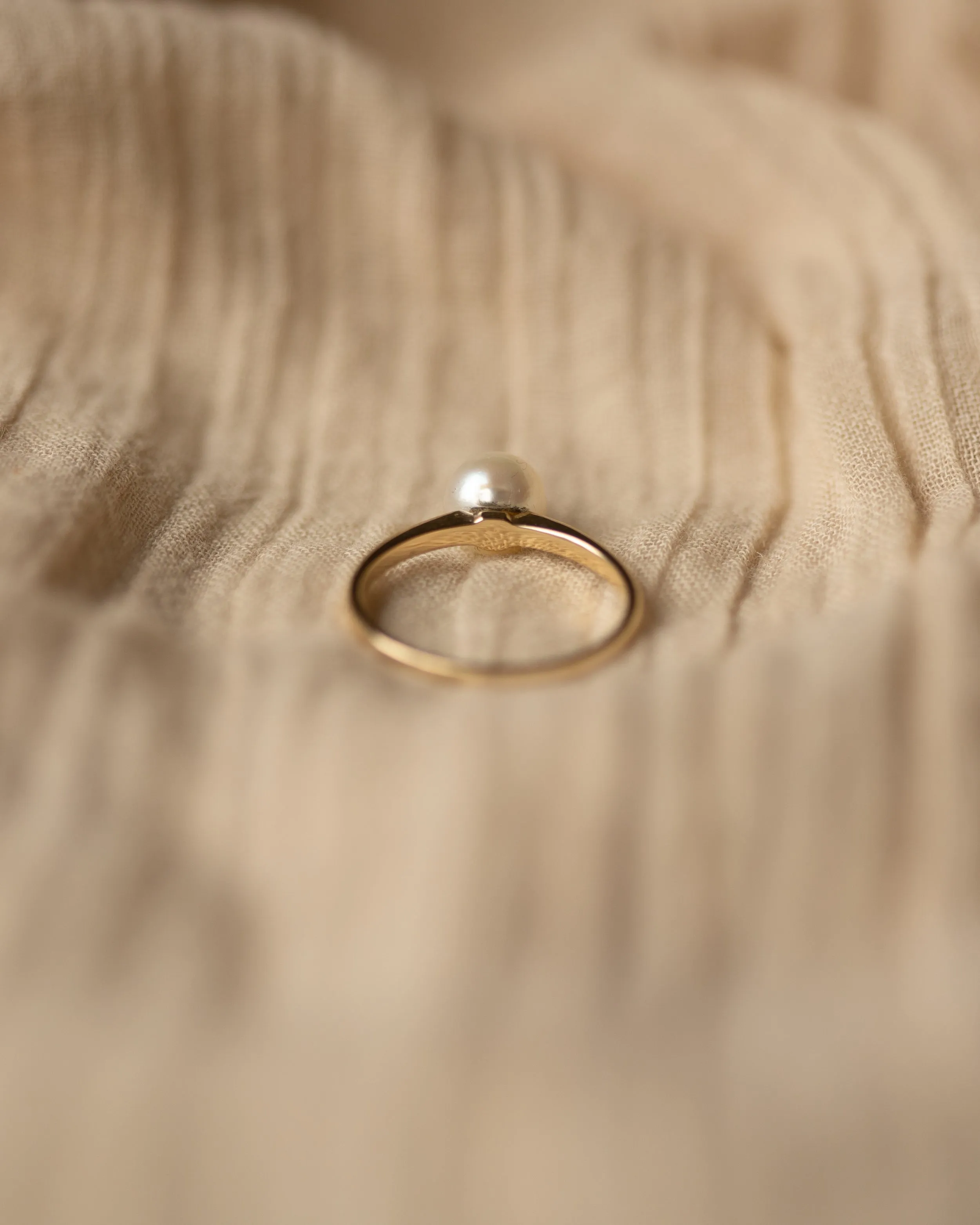 Dorothea Vintage 14ct Gold Pearl Solitaire Ring sold by Rock n Rose product image thumbnail 5