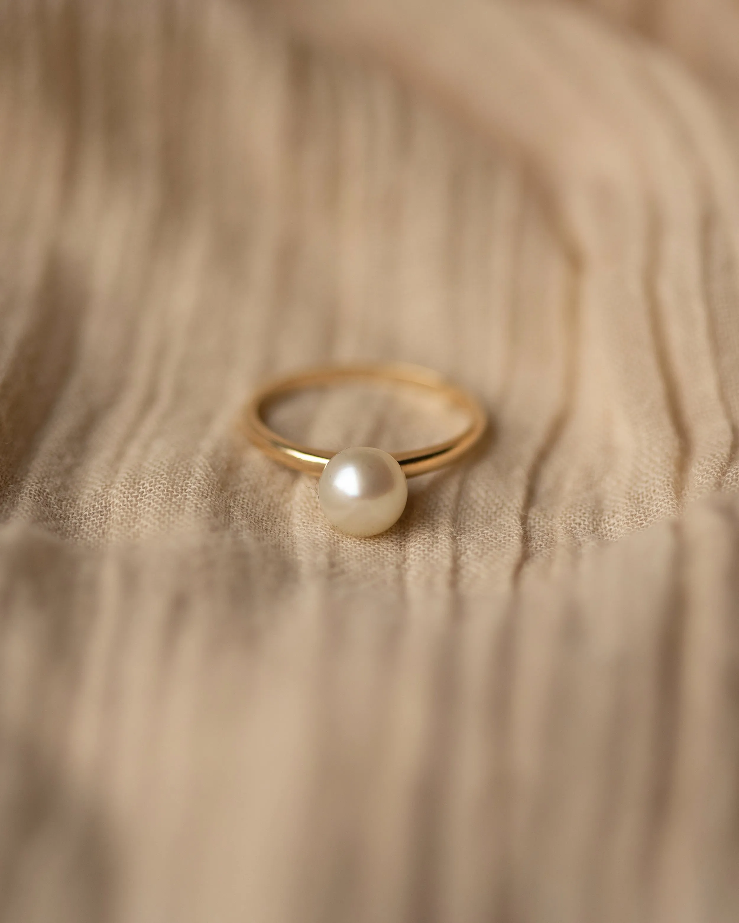 Dorothea Vintage 14ct Gold Pearl Solitaire Ring sold by Rock n Rose product image thumbnail 3