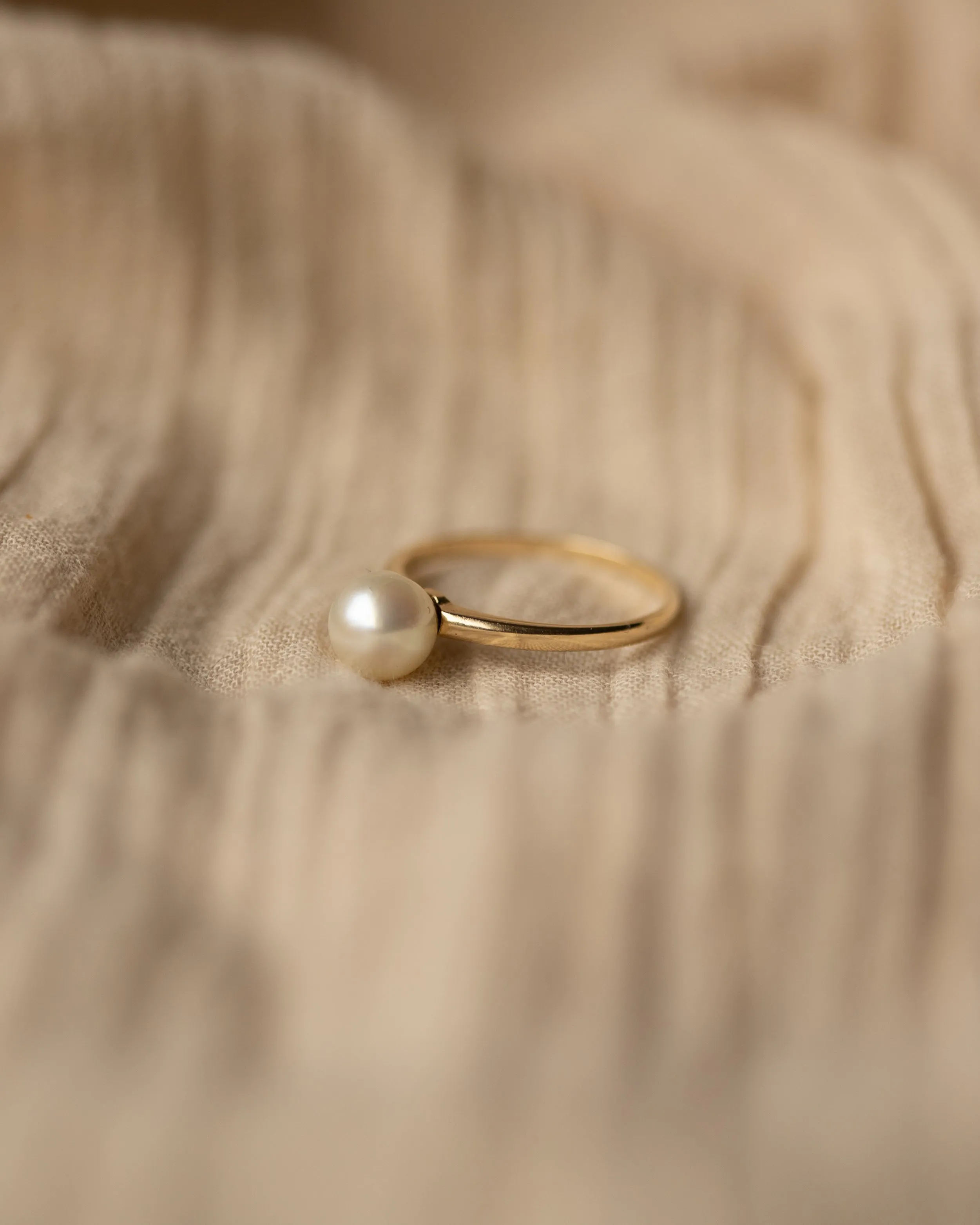 Dorothea Vintage 14ct Gold Pearl Solitaire Ring sold by Rock n Rose product image thumbnail 4