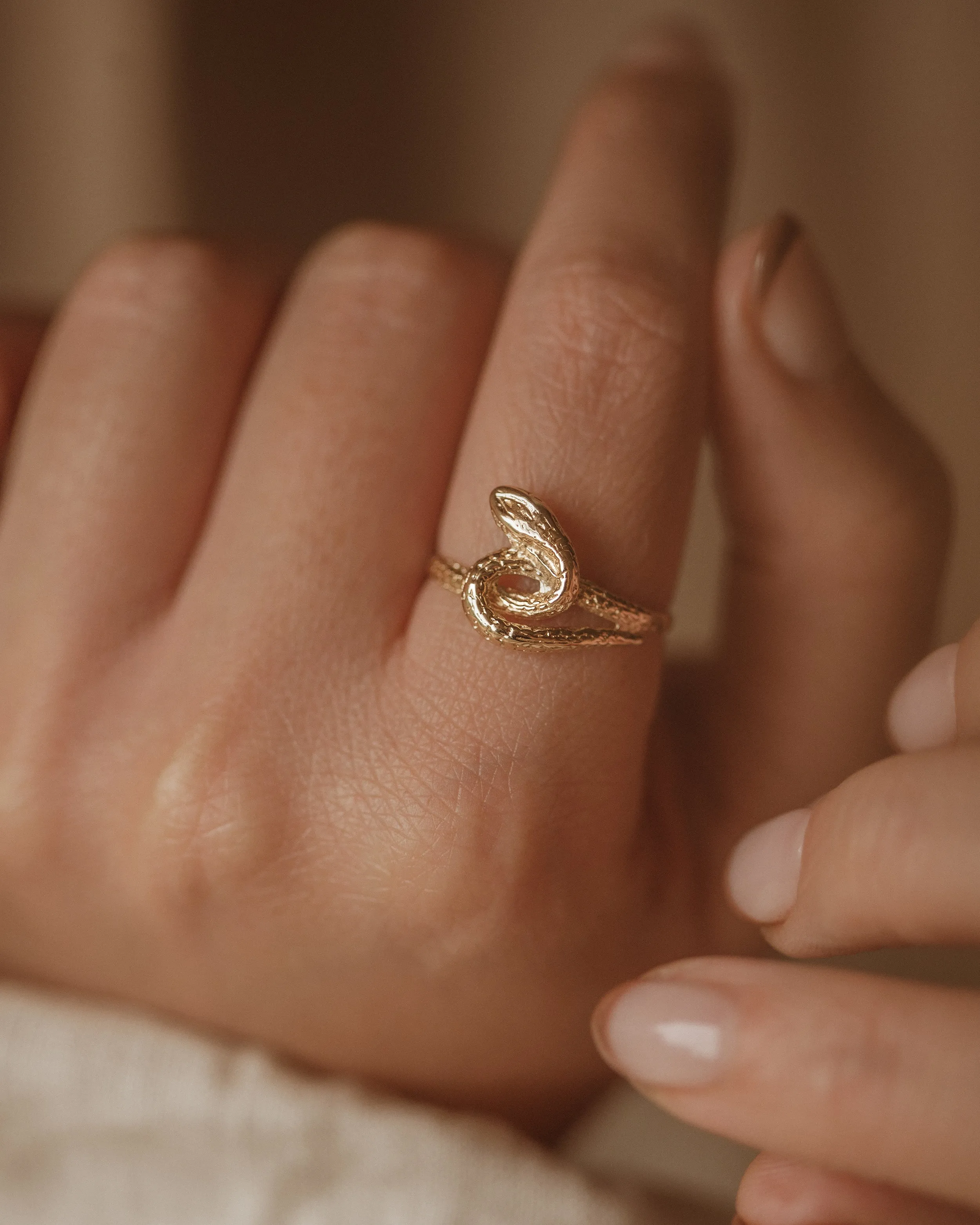 Sandrine Vintage 9ct Gold Snake Ring sold by Rock n Rose product image thumbnail 2