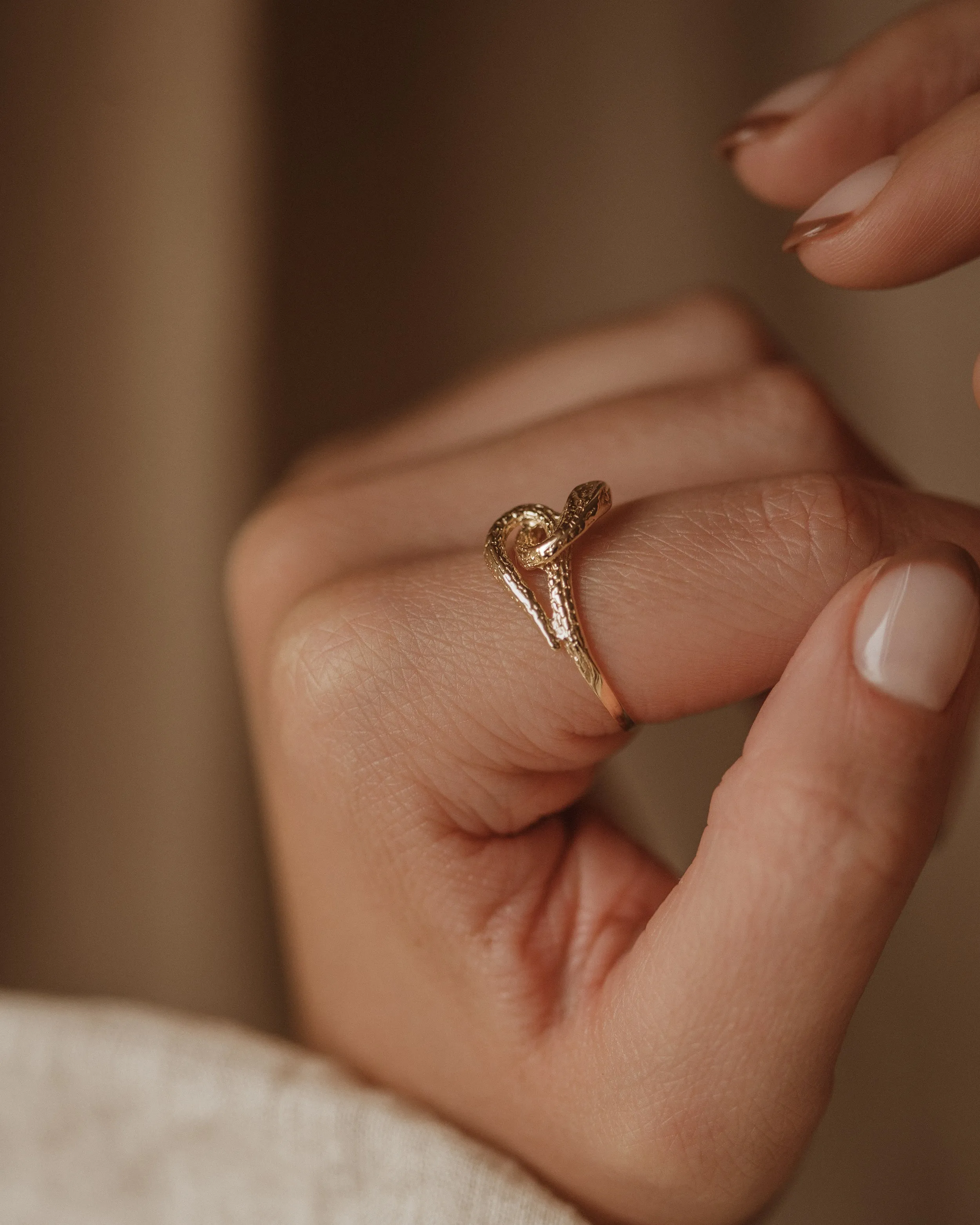 Sandrine Vintage 9ct Gold Snake Ring sold by Rock n Rose product image thumbnail 3