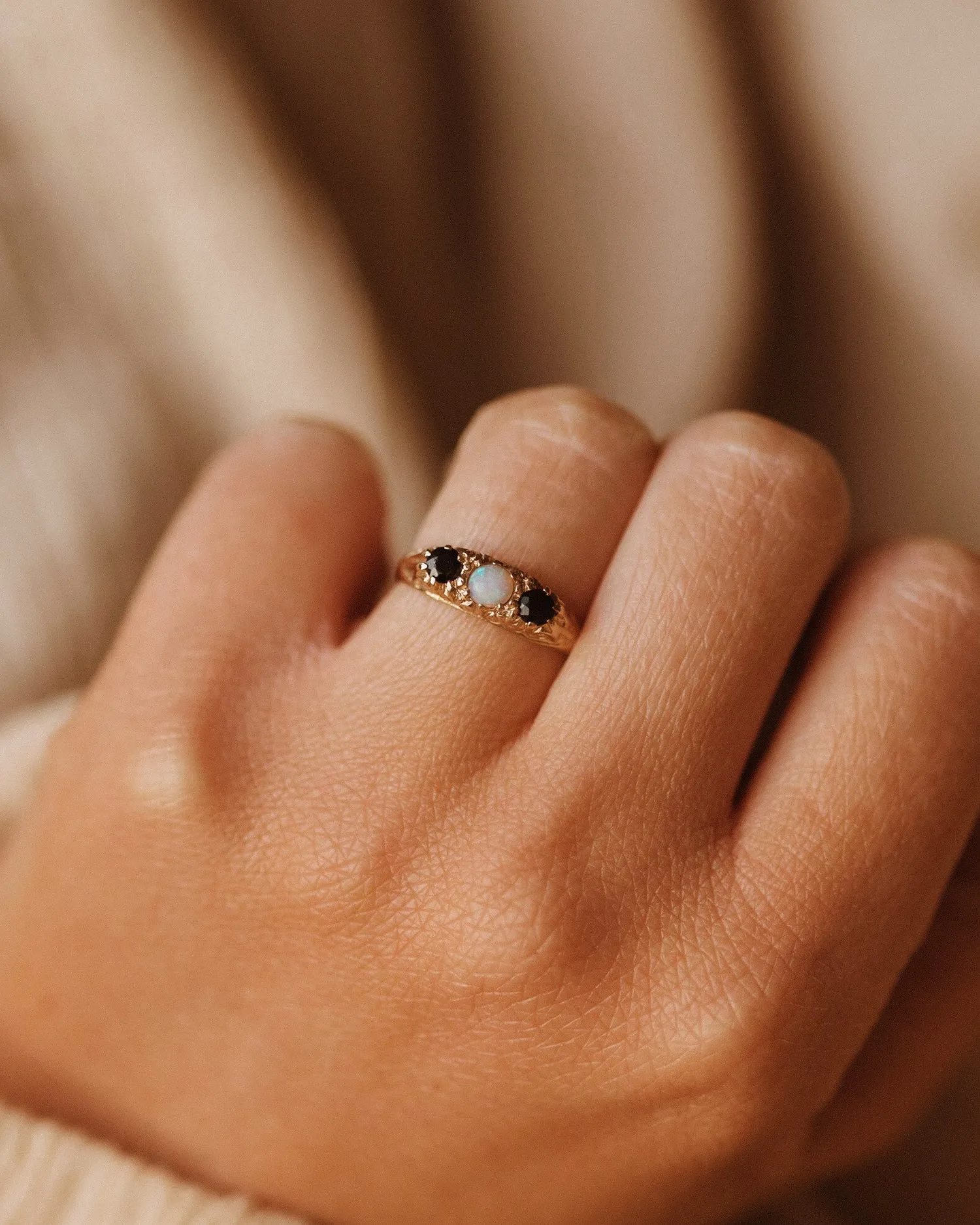 Angeline 9ct Gold Opal & Sapphire Ring sold by Rock n Rose product image thumbnail 2