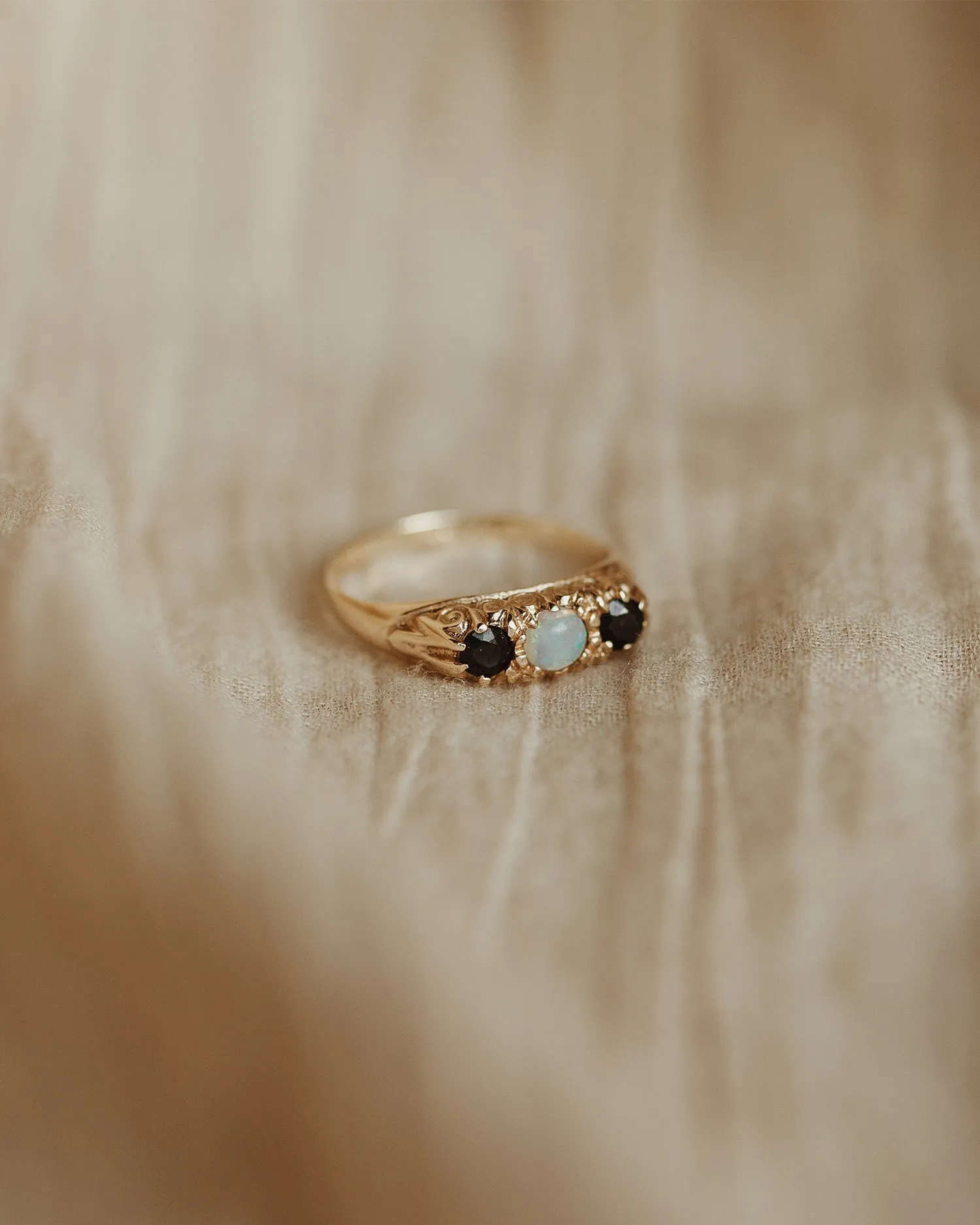 Angeline 9ct Gold Opal & Sapphire Ring sold by Rock n Rose product image thumbnail 3