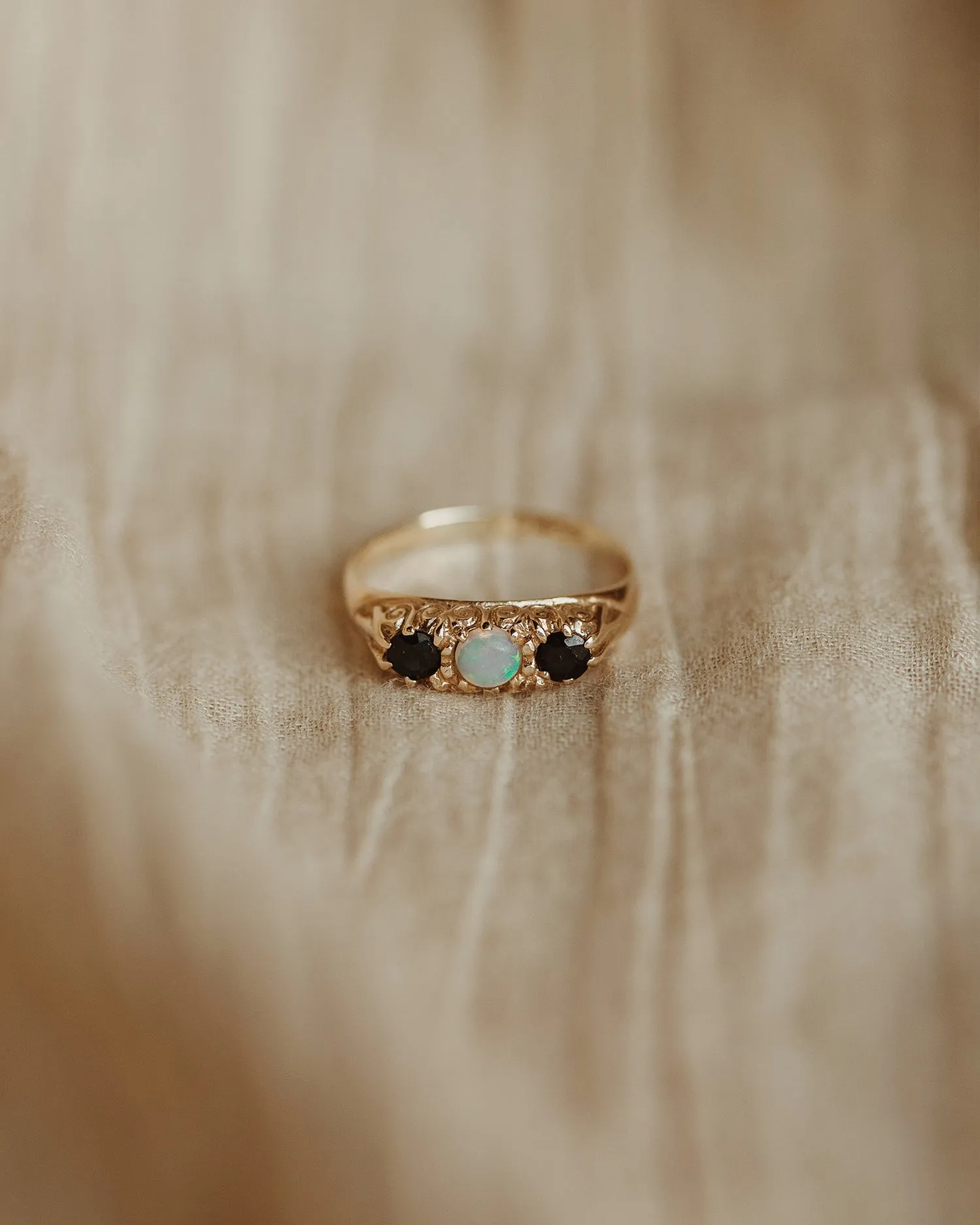 Angeline 9ct Gold Opal & Sapphire Ring sold by Rock n Rose