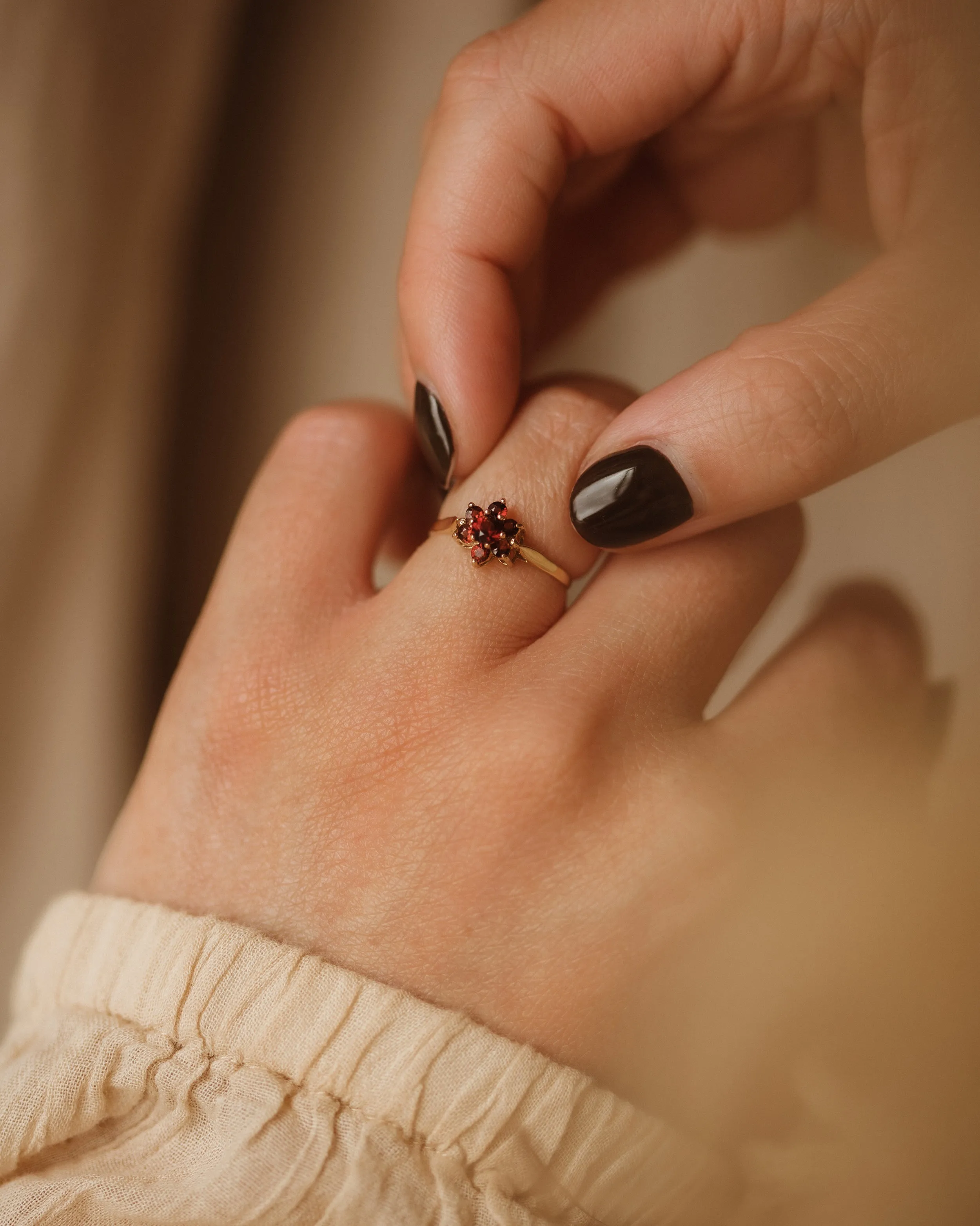 Hetty 1979 9ct Gold Garnet Cluster Ring sold by Rock n Rose product image thumbnail 5