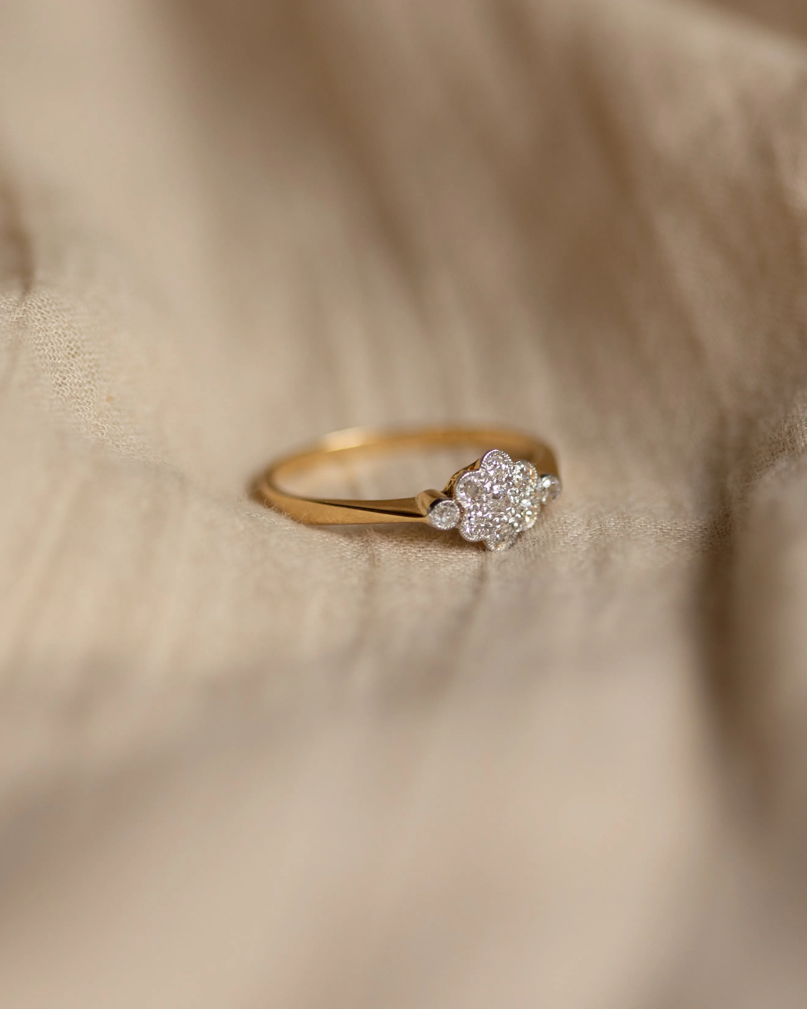 Veronica Antique 18ct Gold Diamond Cluster Ring sold by Rock n Rose product image thumbnail 4