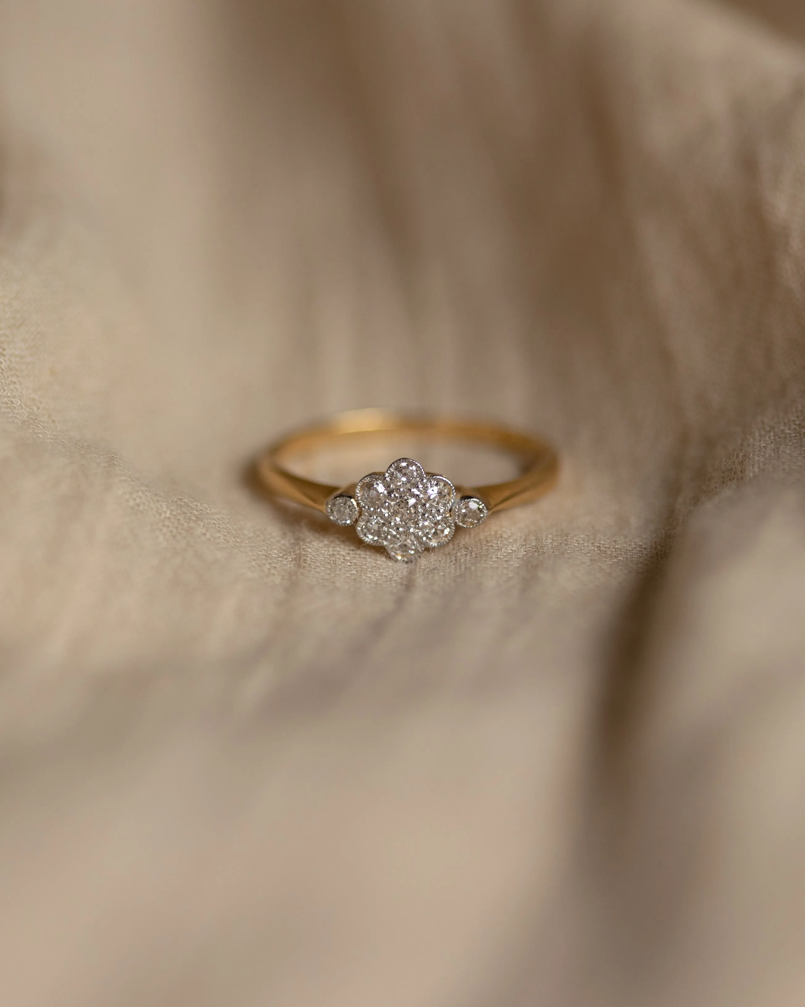 Veronica Antique 18ct Gold Diamond Cluster Ring sold by Rock n Rose product image thumbnail 3