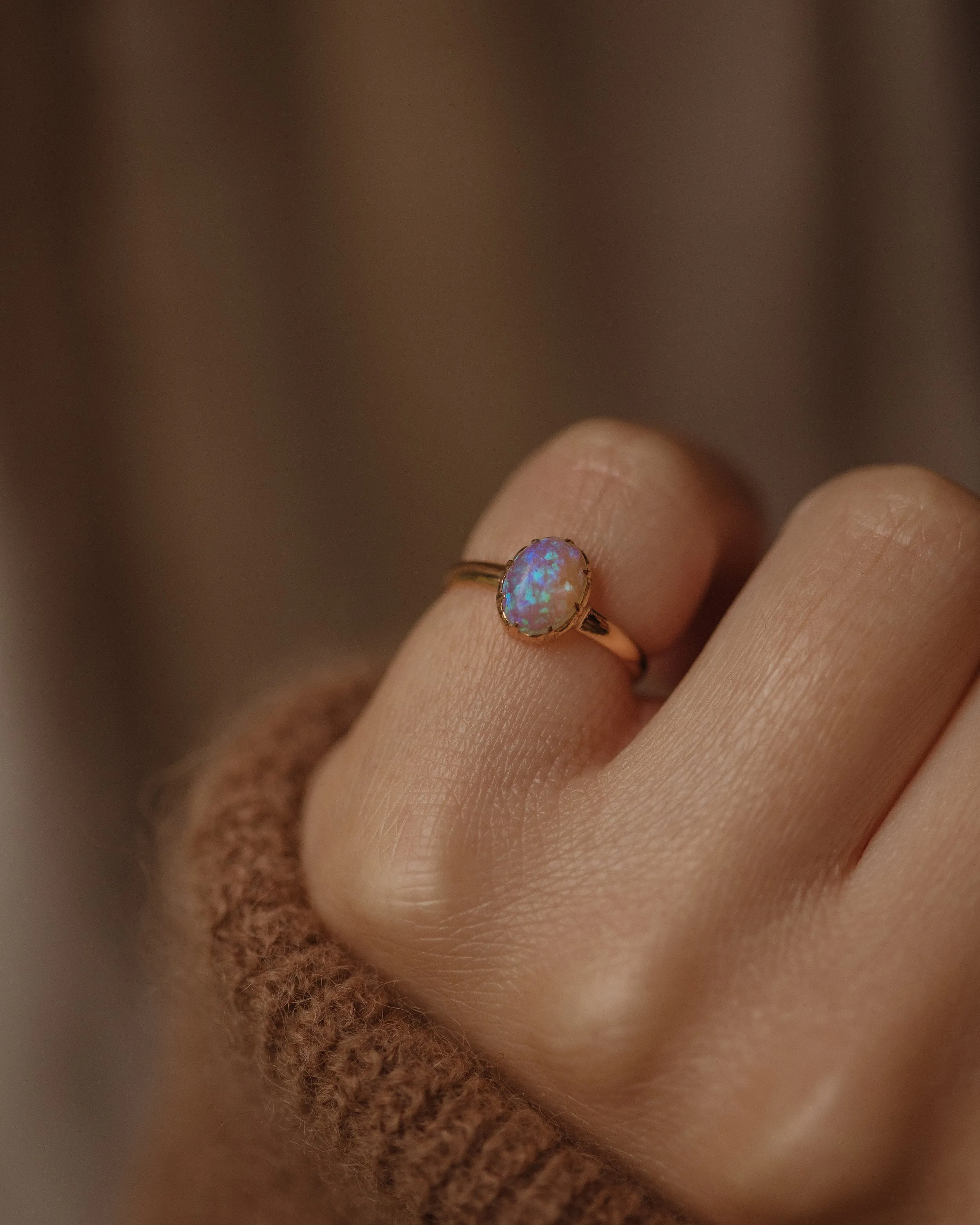 Helga Antique 18ct Gold Opal Solitaire Ring sold by Rock n Rose