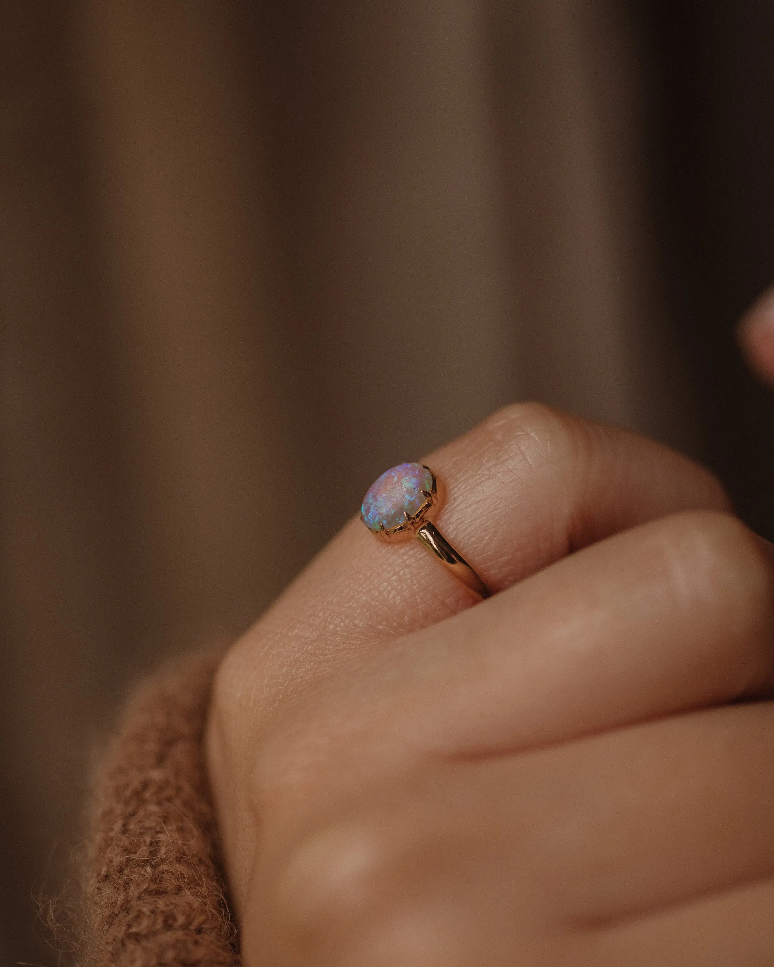 Helga Antique 18ct Gold Opal Solitaire Ring sold by Rock n Rose product image thumbnail 2