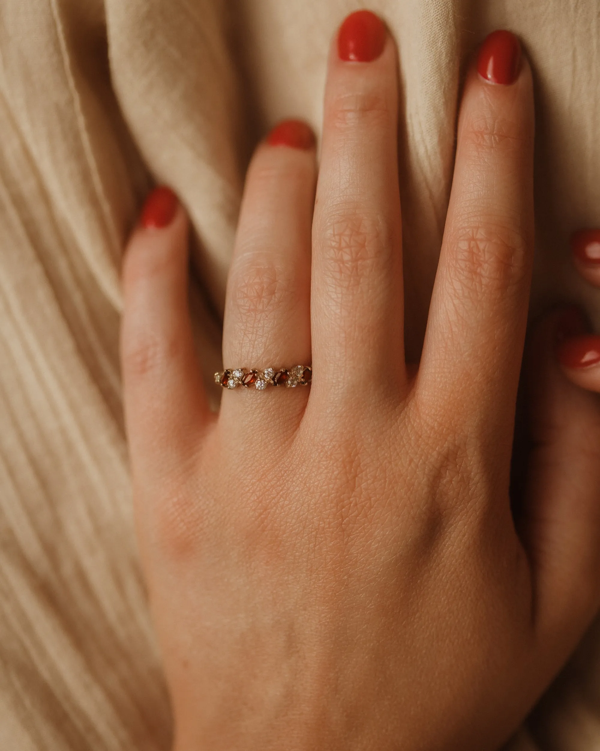 Francine Vintage 9ct Gold Garnet Ring sold by Rock n Rose product image thumbnail 2