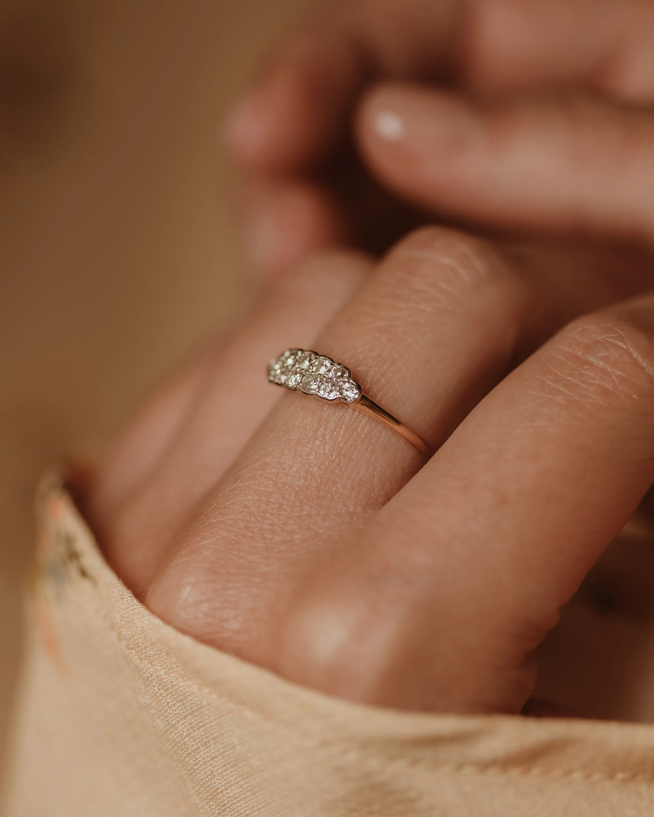 Imogene Antique Art Deco 18ct Gold Diamond Cluster Ring sold by Rock n Rose product image thumbnail 2