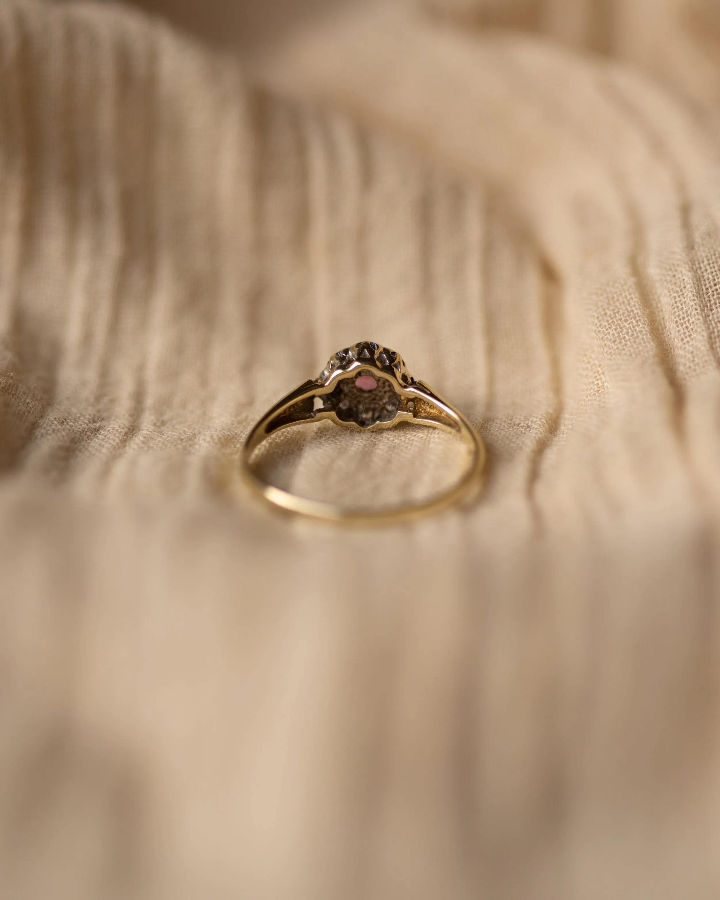 Helena 1985 Vintage 9ct Gold Ruby & Diamond Cluster Ring sold by Rock n Rose product image thumbnail 4