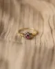 Helena 1985 Vintage 9ct Gold Ruby & Diamond Cluster Ring sold by Rock n Rose