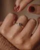 Helena 1985 Vintage 9ct Gold Ruby & Diamond Cluster Ring sold by Rock n Rose