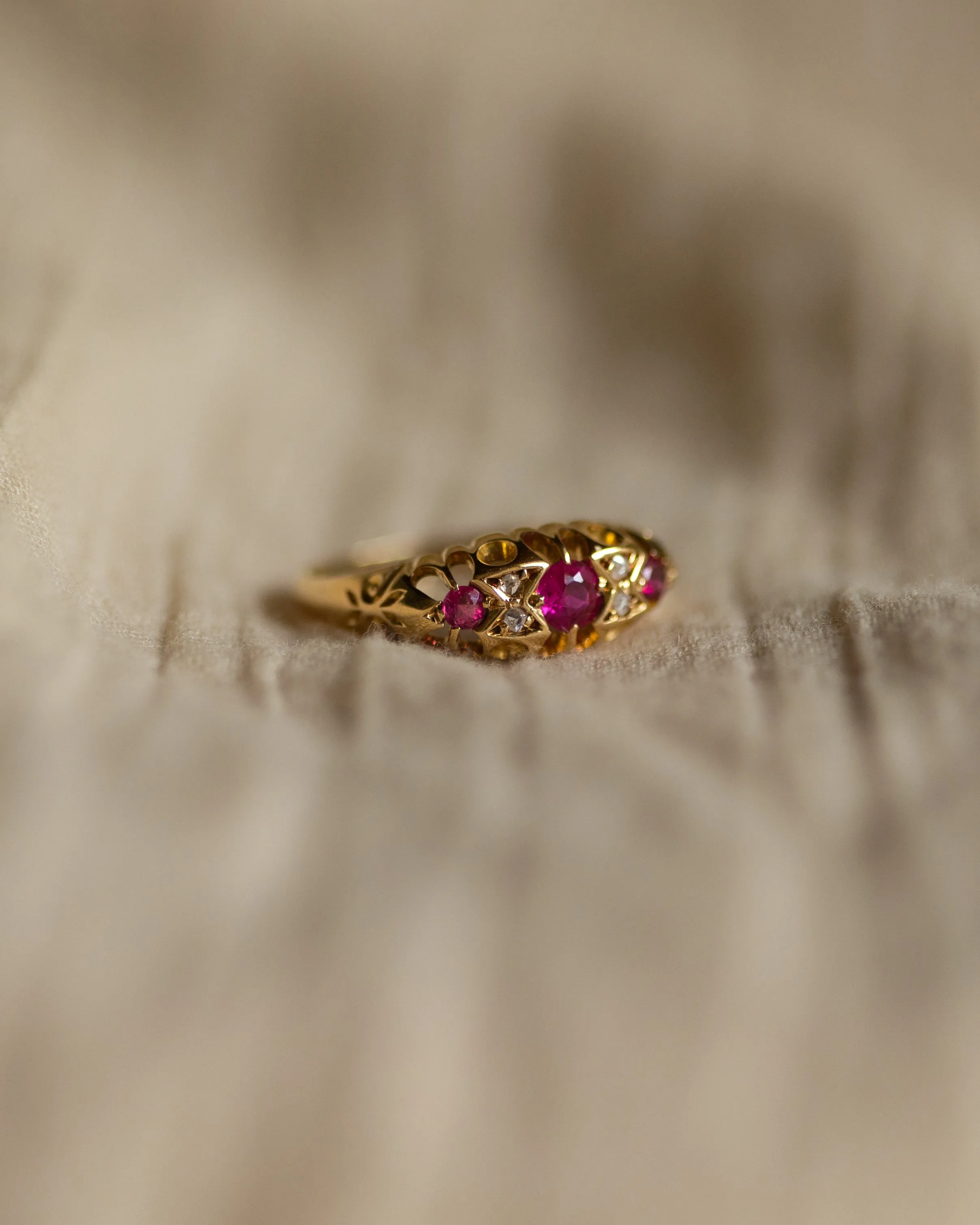 Charlotte 1911 Antique 18ct Gold Ruby & Diamond Ring sold by Rock n Rose product image thumbnail 5