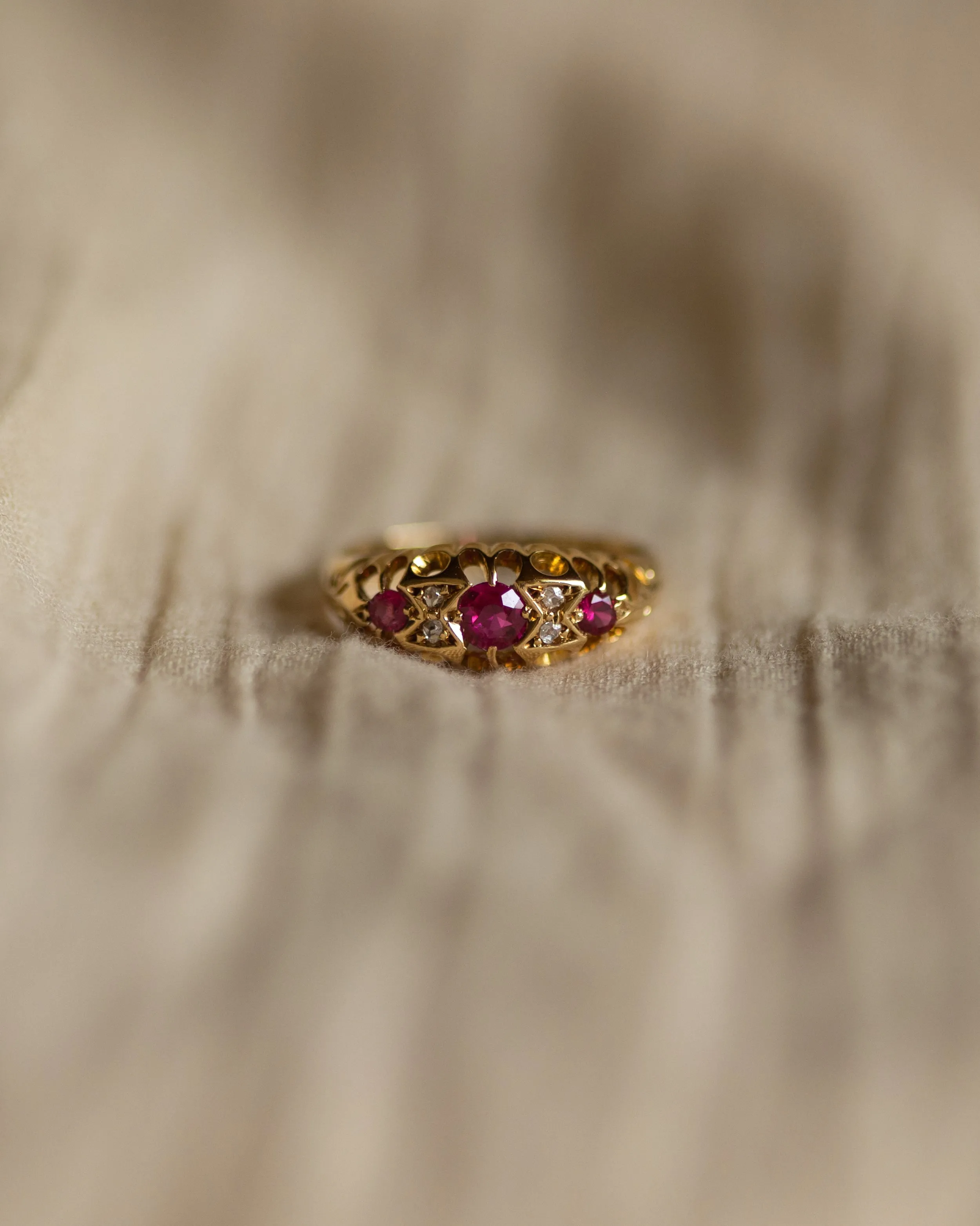 Charlotte 1911 Antique 18ct Gold Ruby & Diamond Ring sold by Rock n Rose