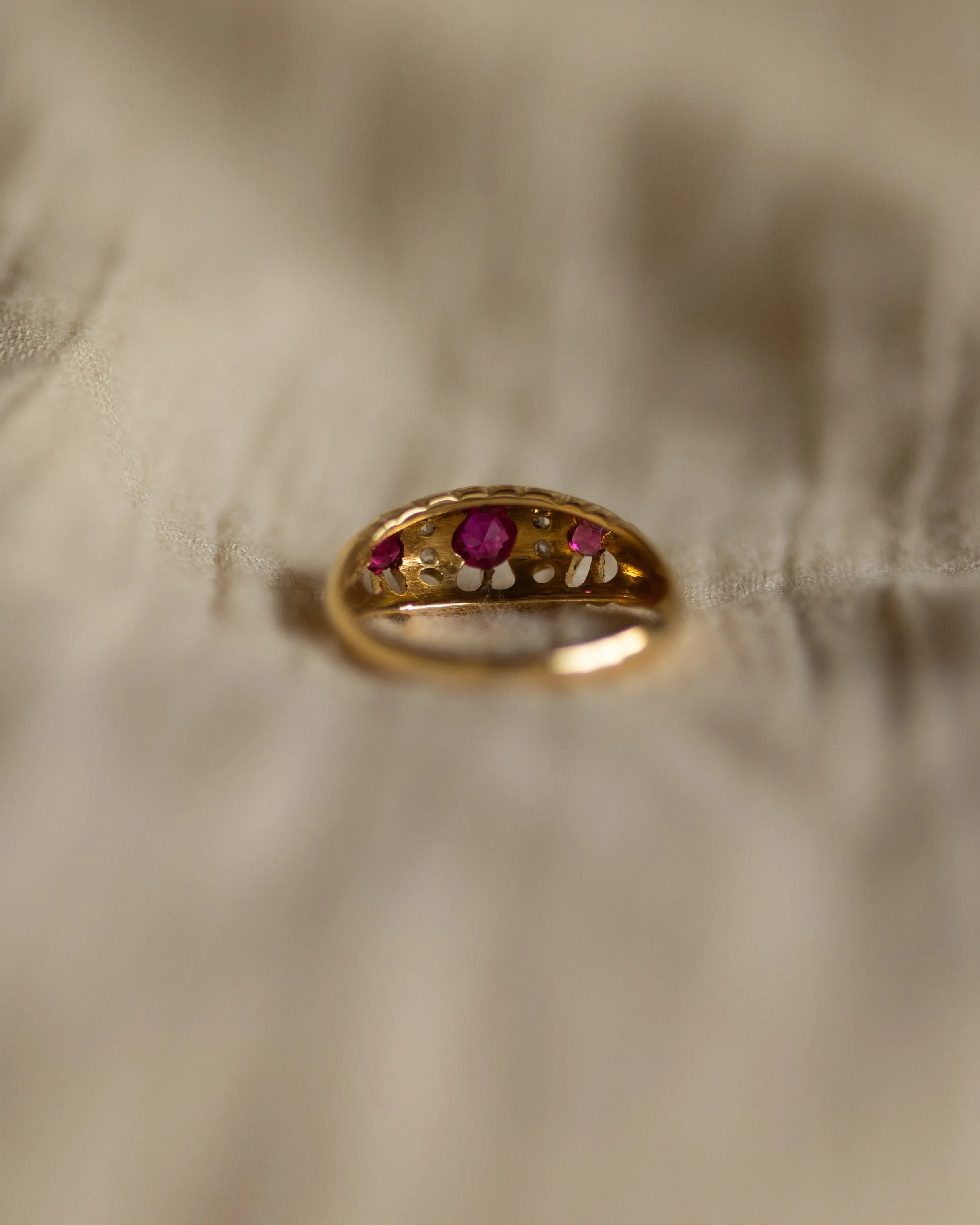 Charlotte 1911 Antique 18ct Gold Ruby & Diamond Ring sold by Rock n Rose product image thumbnail 4