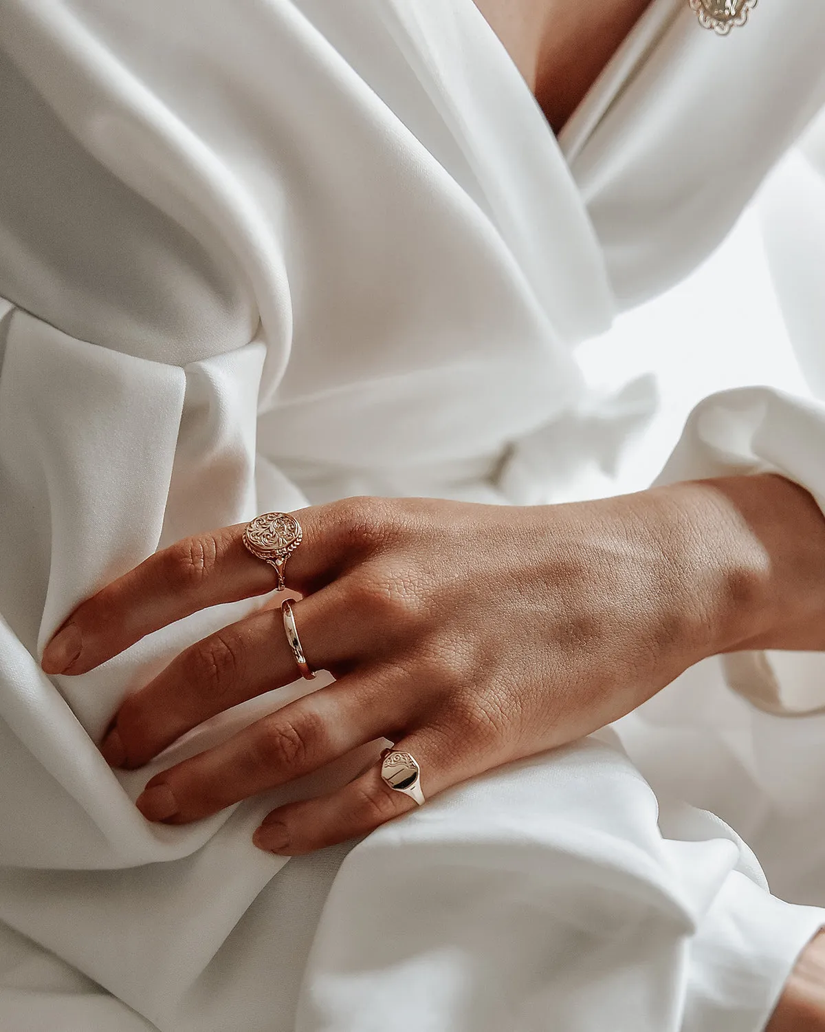 George Gold Vermeil Signet Pinky Ring sold by Rock n Rose product image thumbnail 5