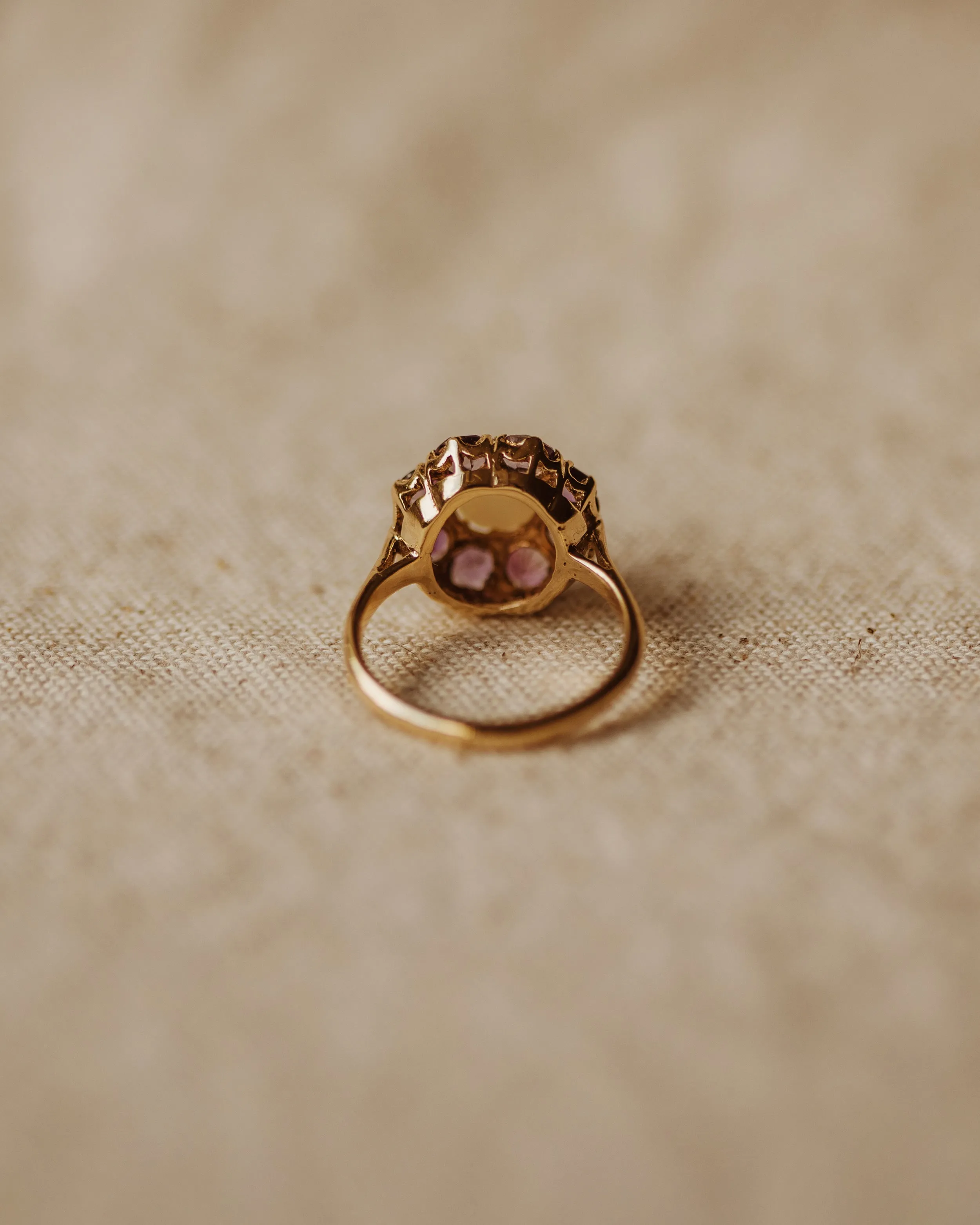 Lissie Vintage 9ct Gold Amethyst & Pearl Cluster Ring sold by Rock n Rose product image thumbnail 4