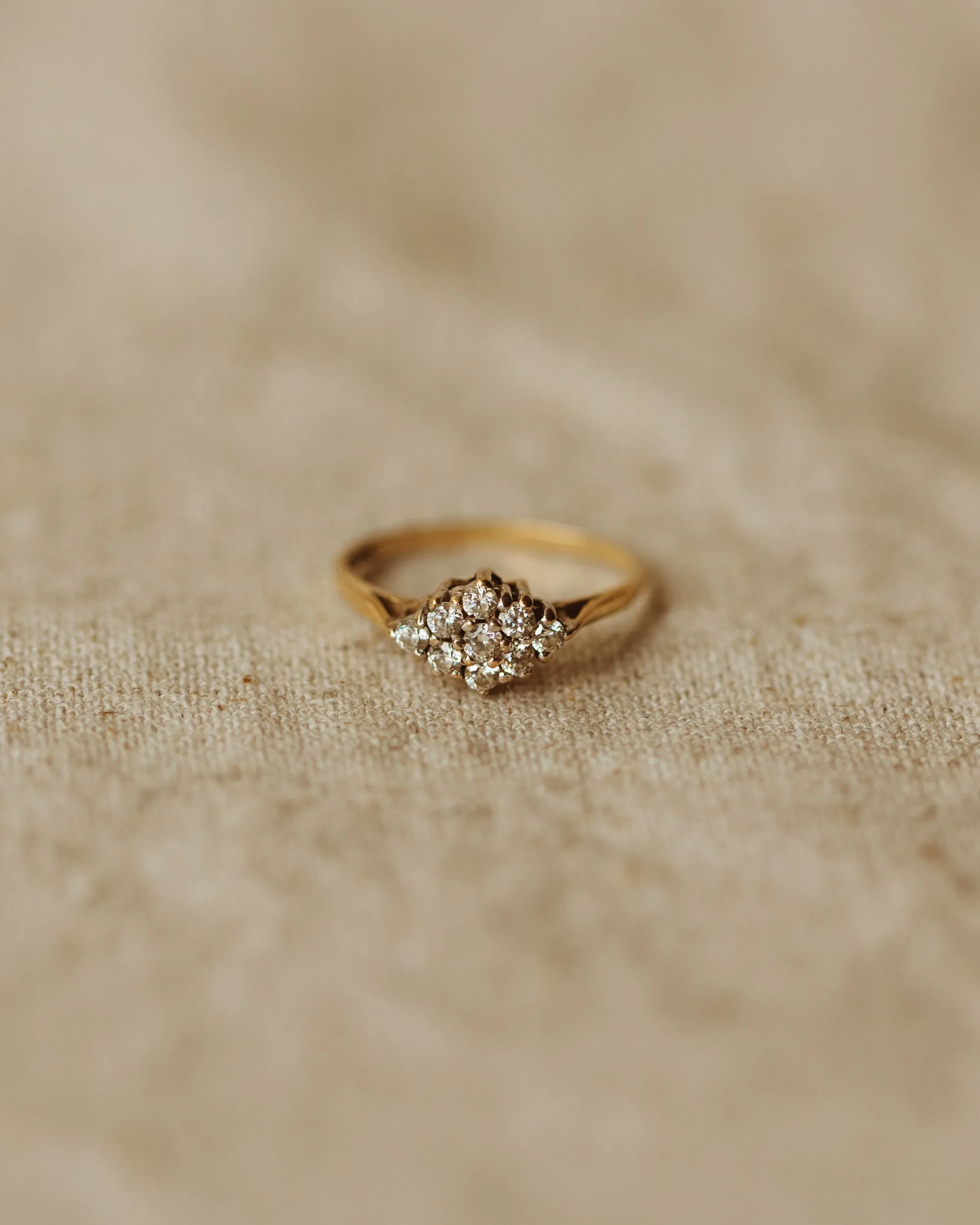 Victoria Vintage 9ct Gold CZ Cluster Ring sold by Rock n Rose