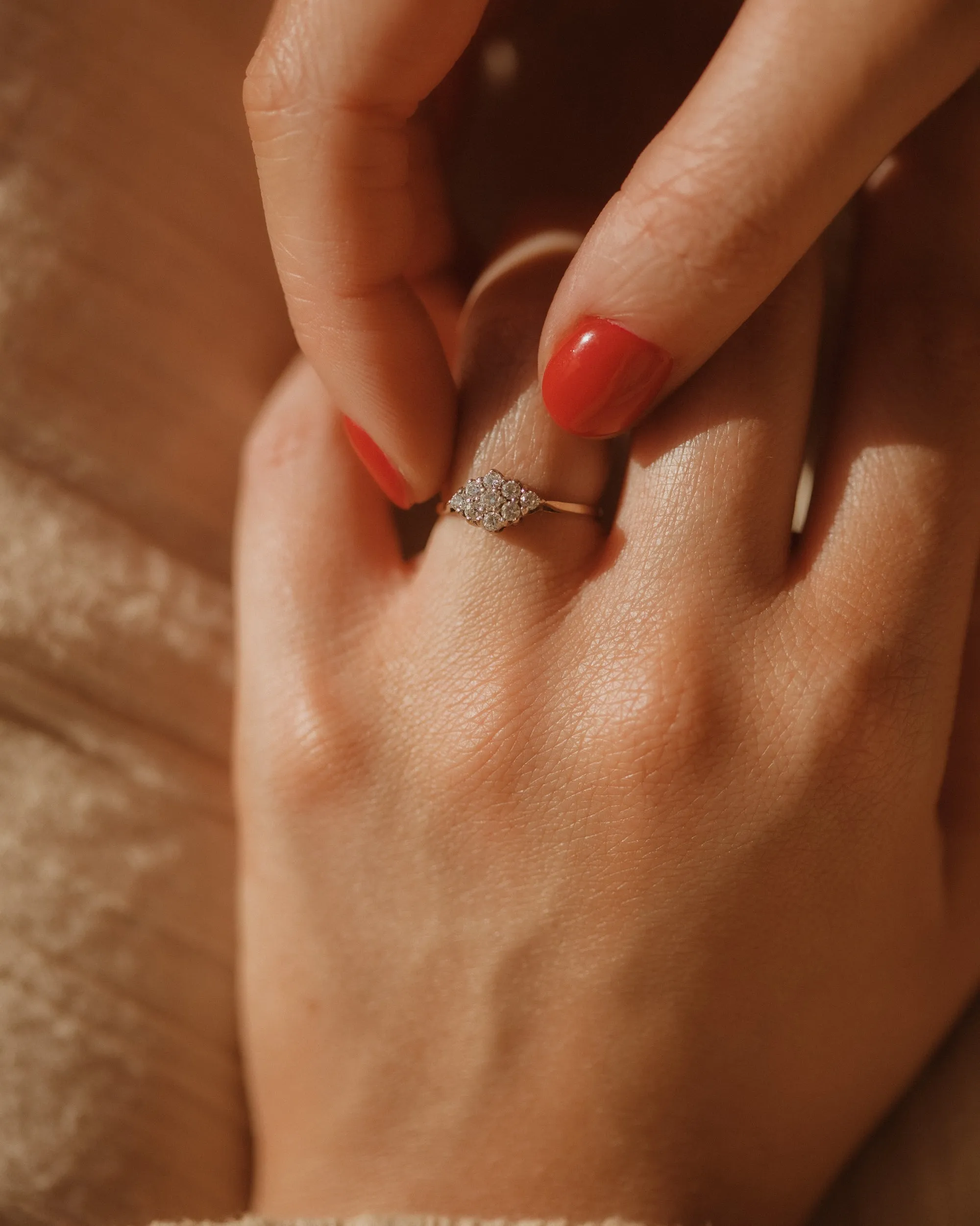 Victoria Vintage 9ct Gold CZ Cluster Ring sold by Rock n Rose product image thumbnail 2