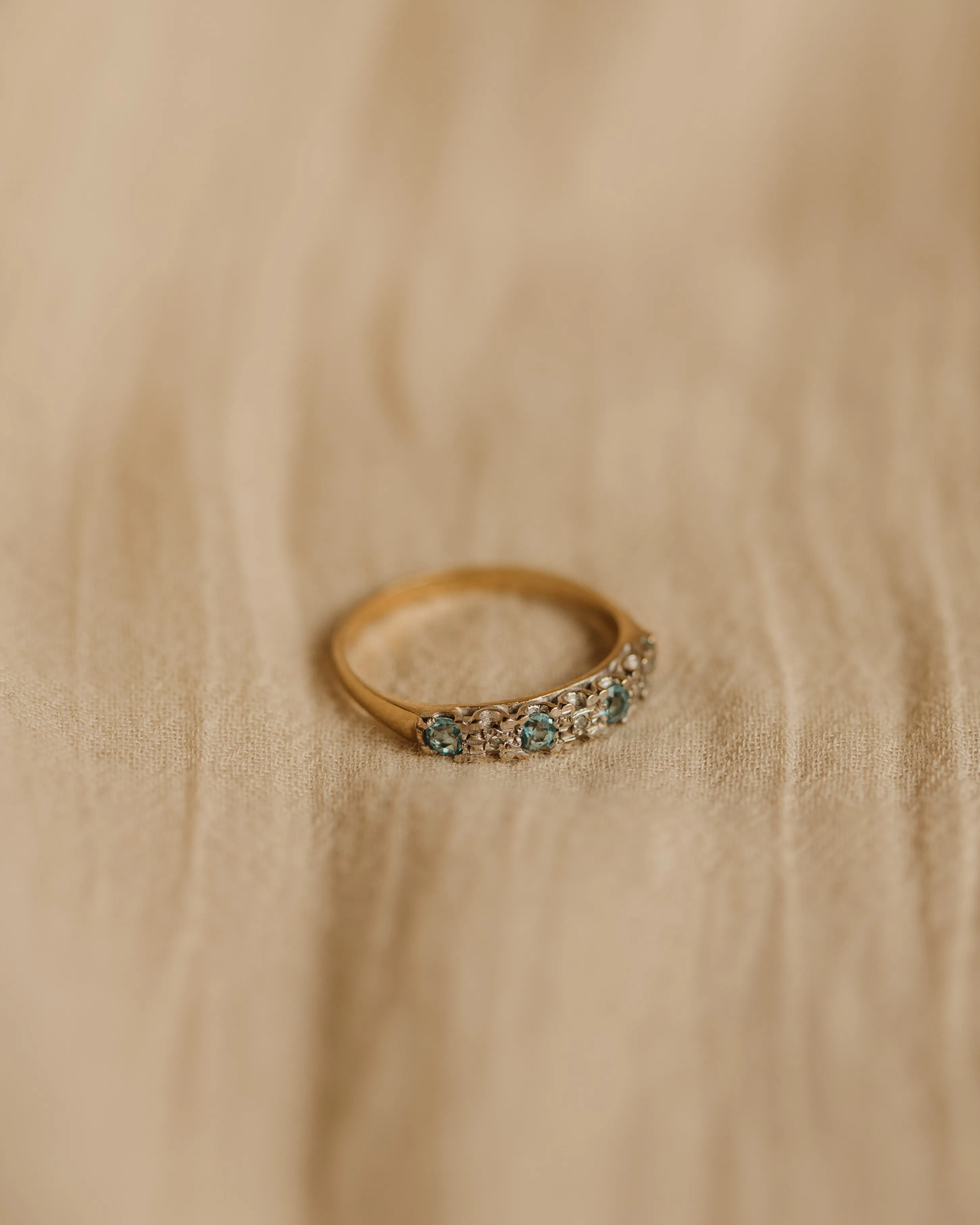 Georgia 1975 9ct Gold Blue Topaz & Diamond Ring sold by Rock n Rose product image thumbnail 3