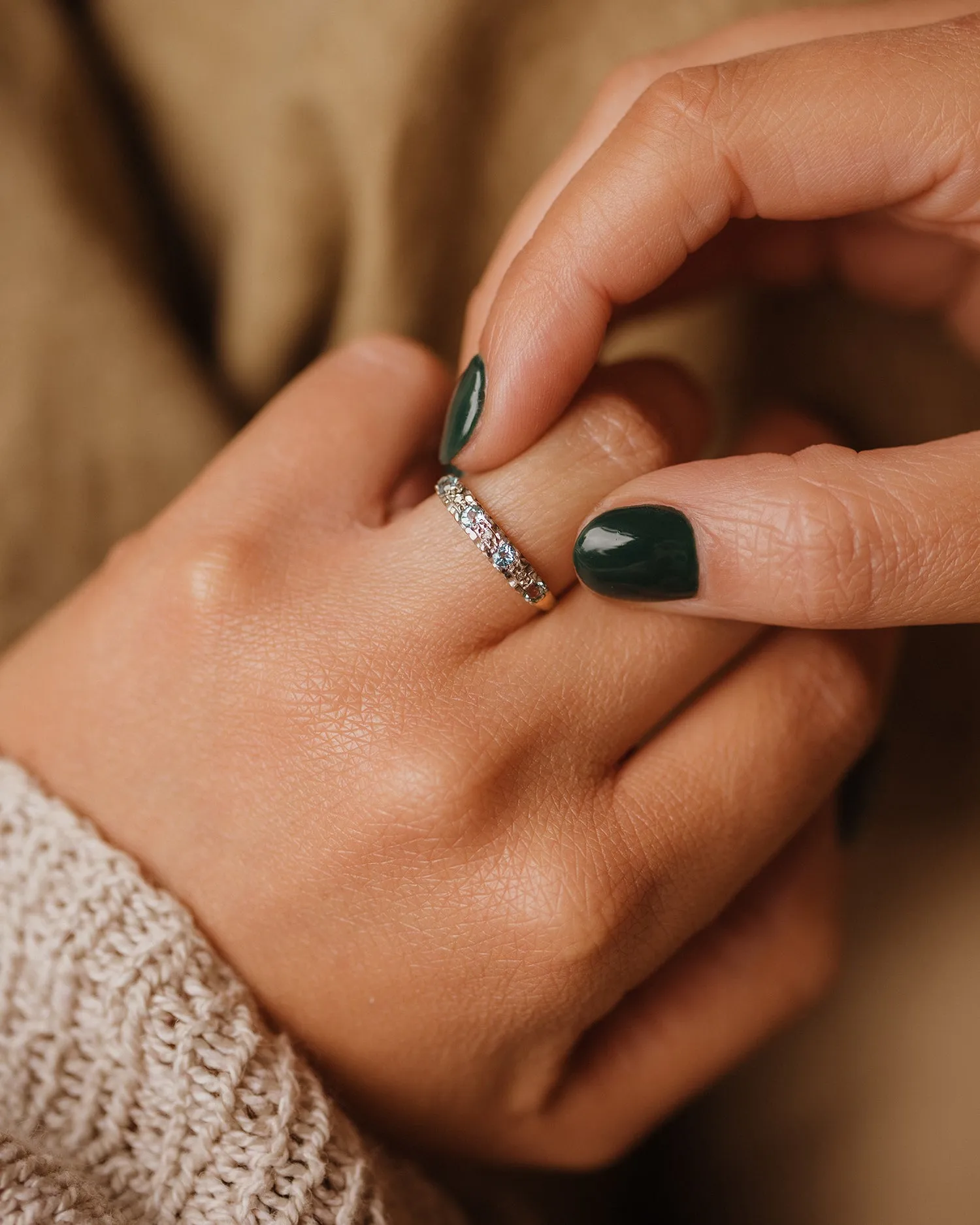 Georgia 1975 9ct Gold Blue Topaz & Diamond Ring sold by Rock n Rose product image thumbnail 2