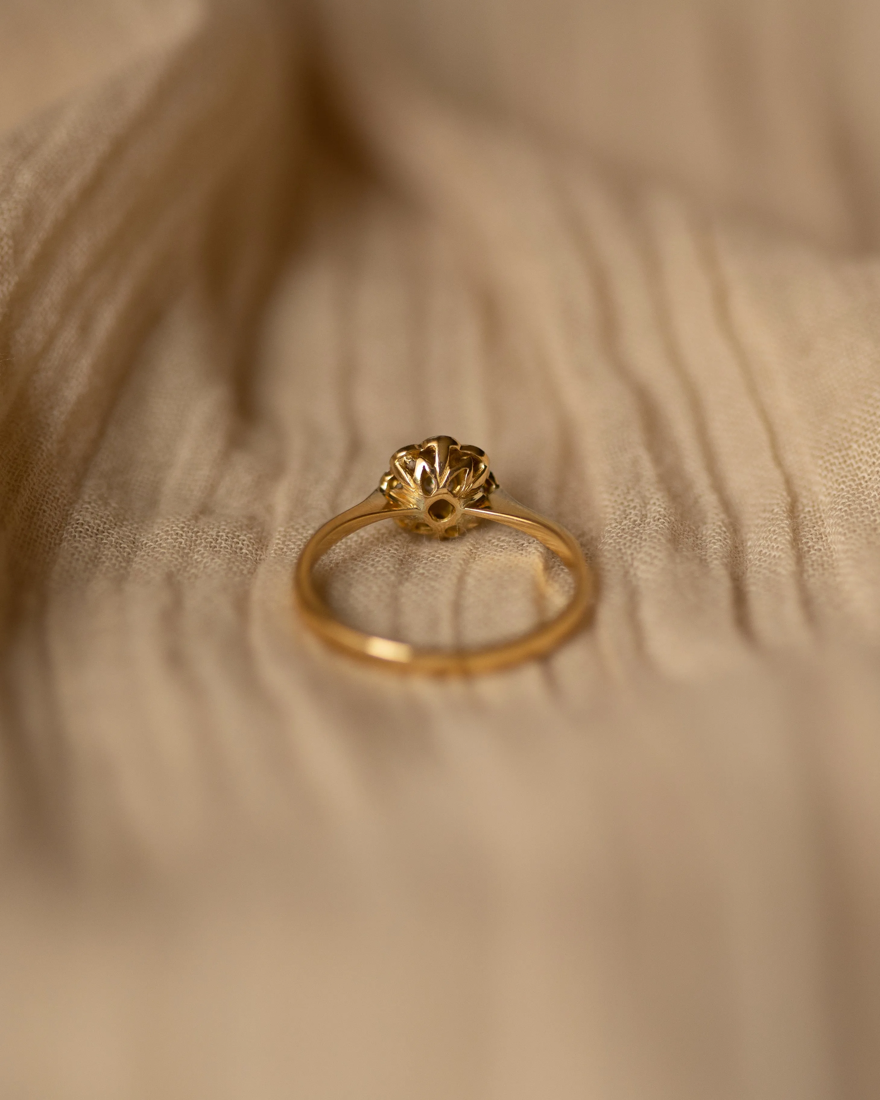 Margaret Antique 18ct Gold Diamond Daisy Cluster Ring sold by Rock n Rose product image thumbnail 5