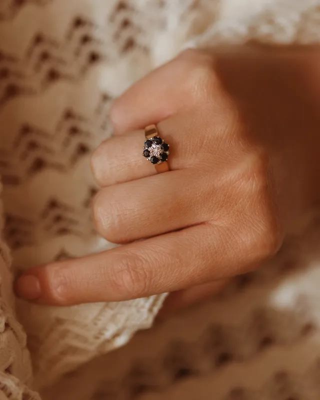 Laurie 9ct Gold Sapphire & Diamond Ring sold by Rock n Rose