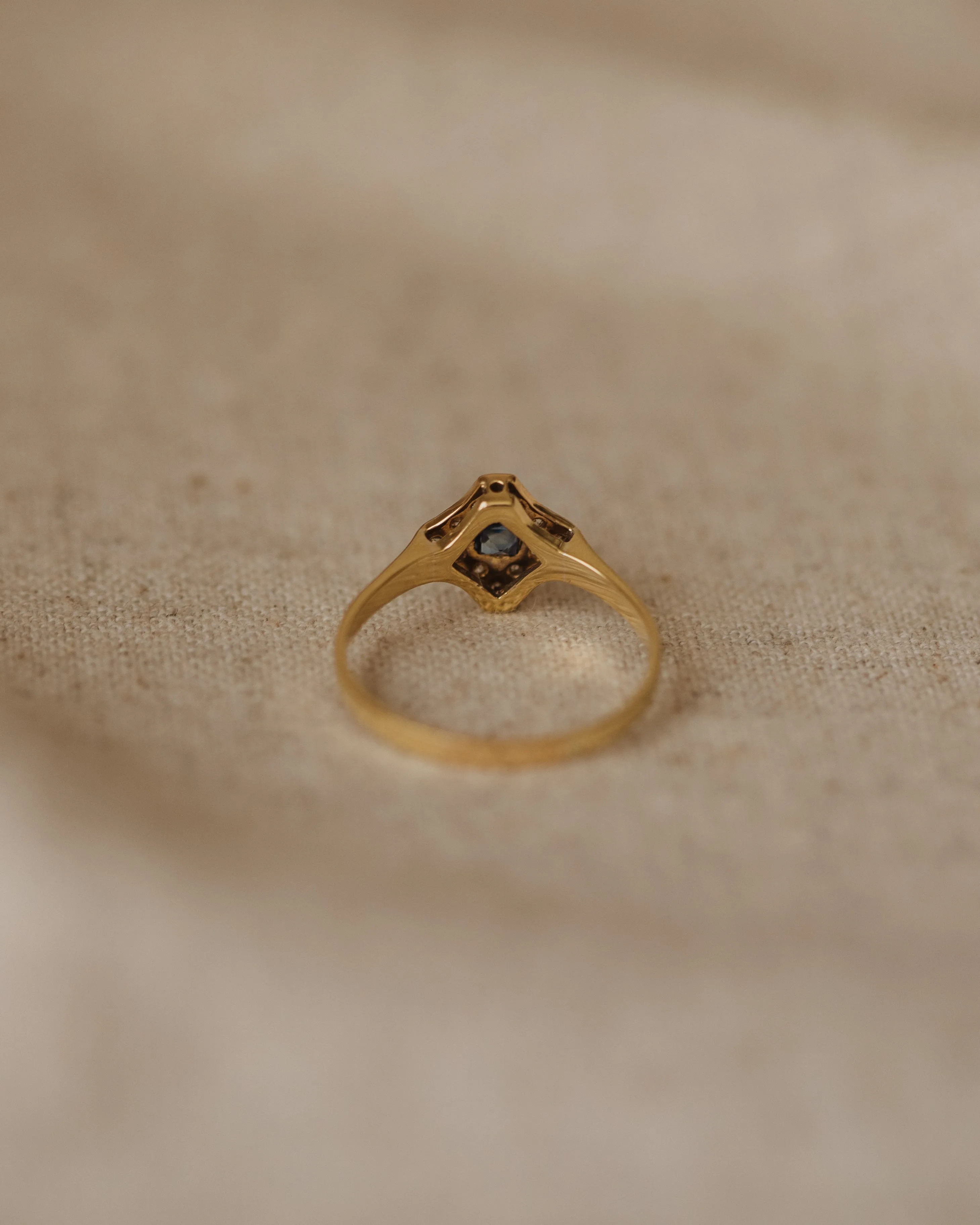 Gussie Antique Art Deco 18ct Gold Sapphire & Diamond Ring sold by Rock n Rose product image thumbnail 5