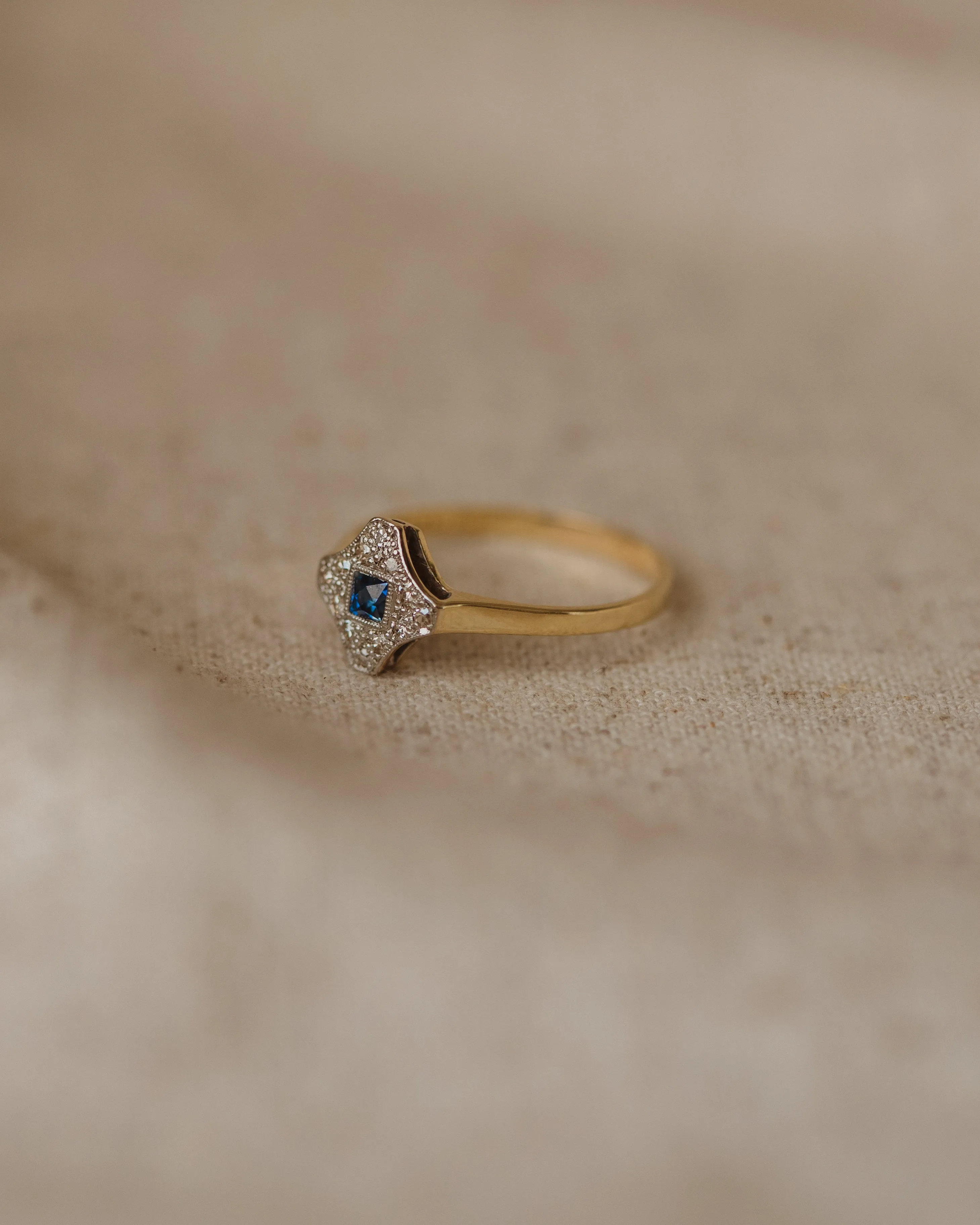 Gussie Antique Art Deco 18ct Gold Sapphire & Diamond Ring sold by Rock n Rose product image thumbnail 4