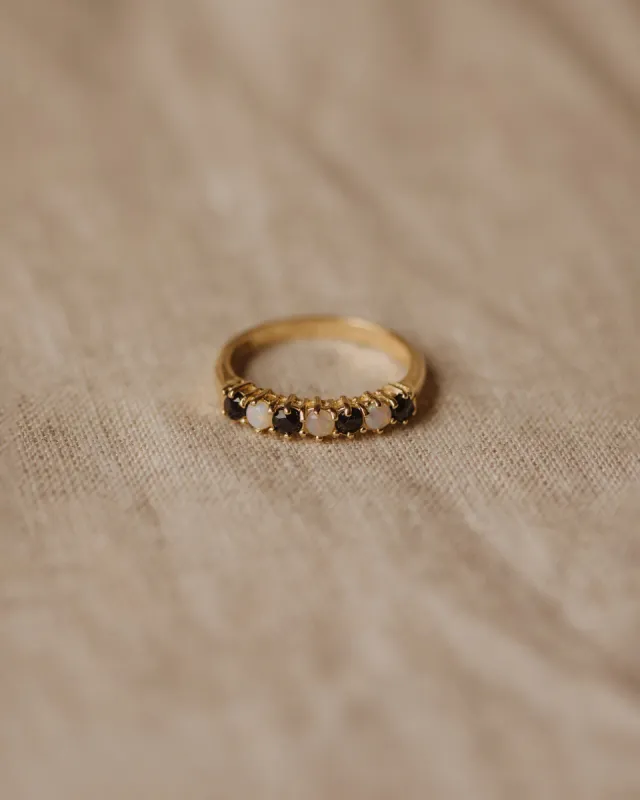 Diana Vintage 9ct Gold Sapphire & Opal Ring sold by Rock n Rose