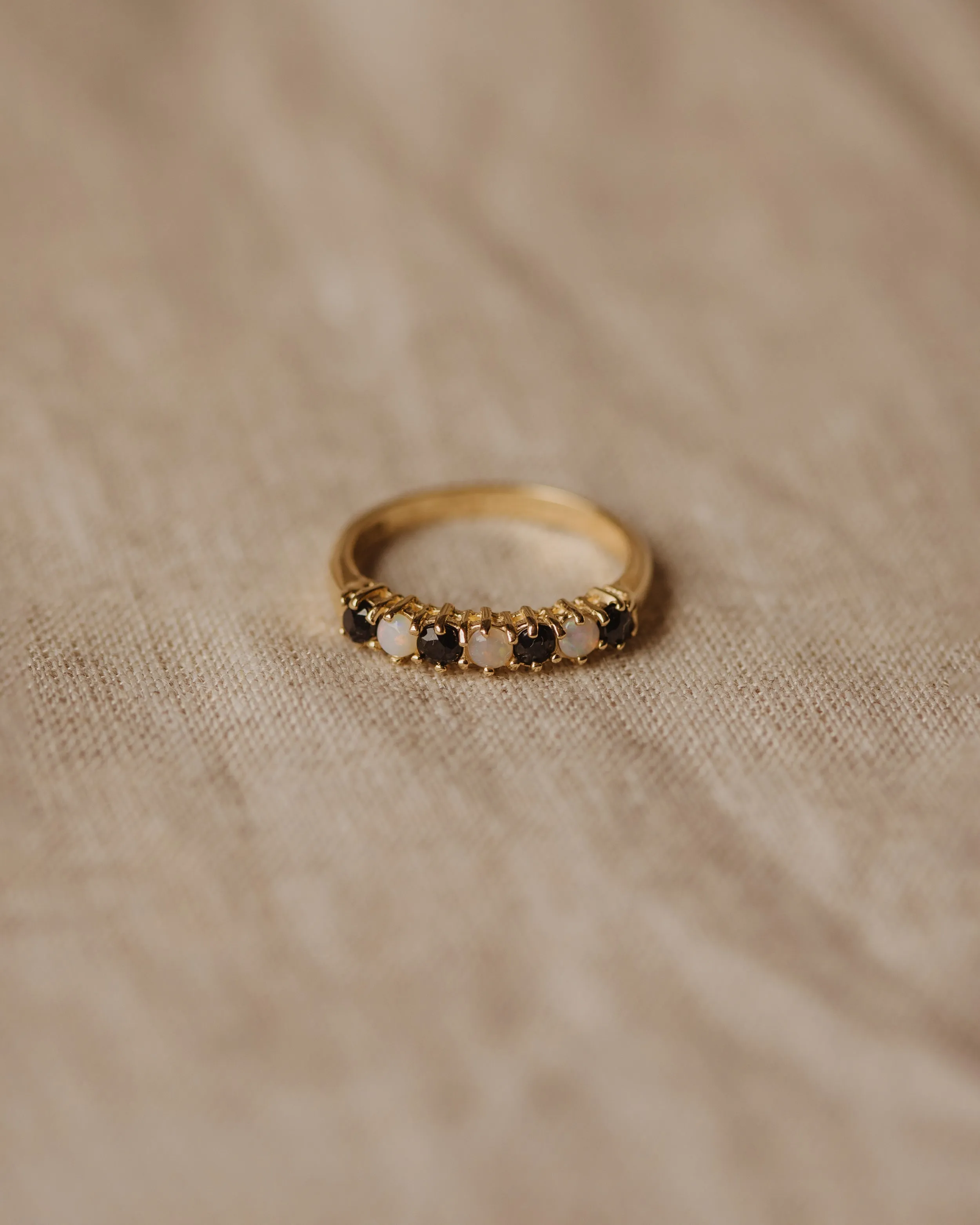 Diana Vintage 9ct Gold Sapphire & Opal Ring sold by Rock n Rose