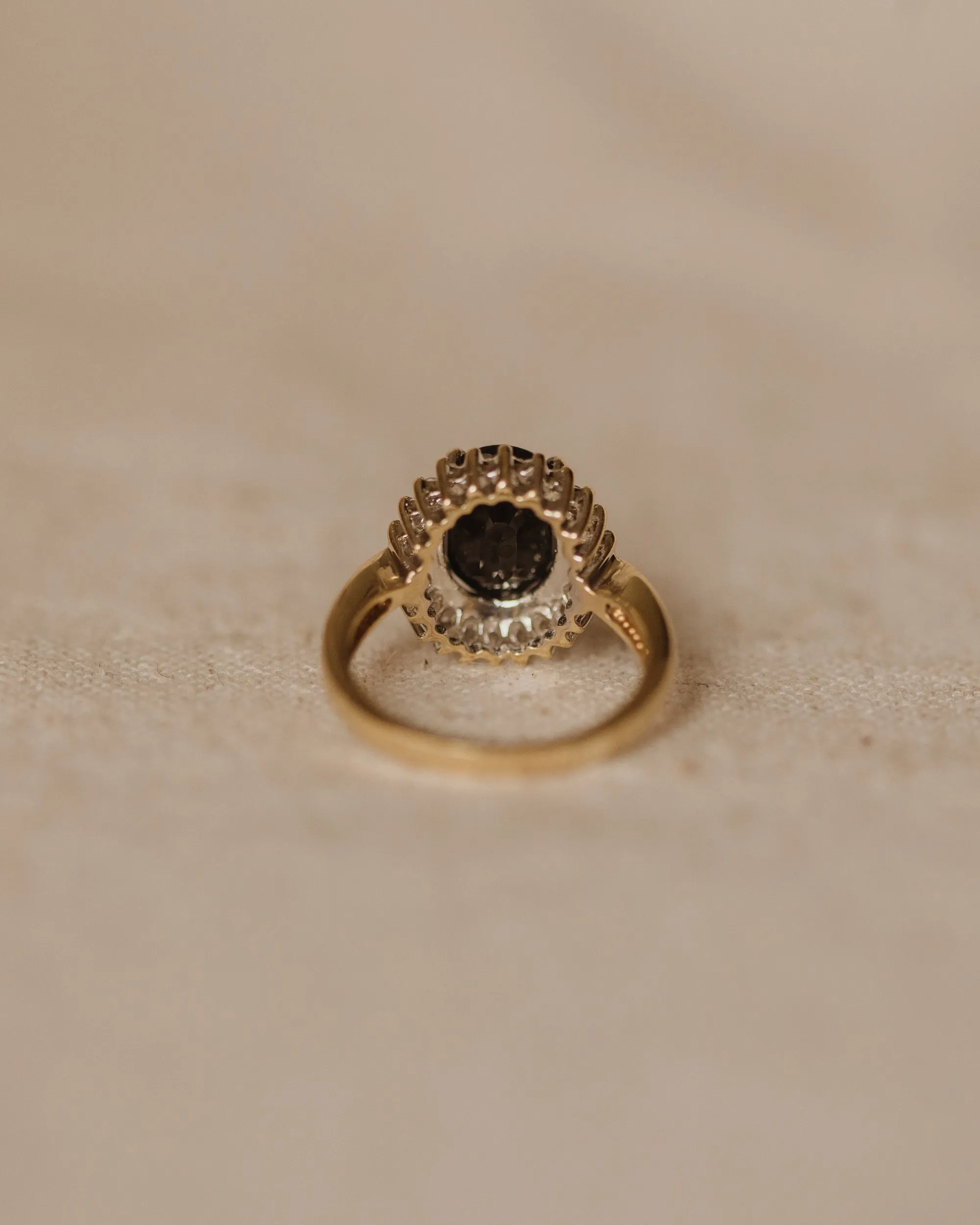 Rosina Vintage 9ct Gold Sapphire & Diamond Cluster Ring sold by Rock n Rose product image thumbnail 5