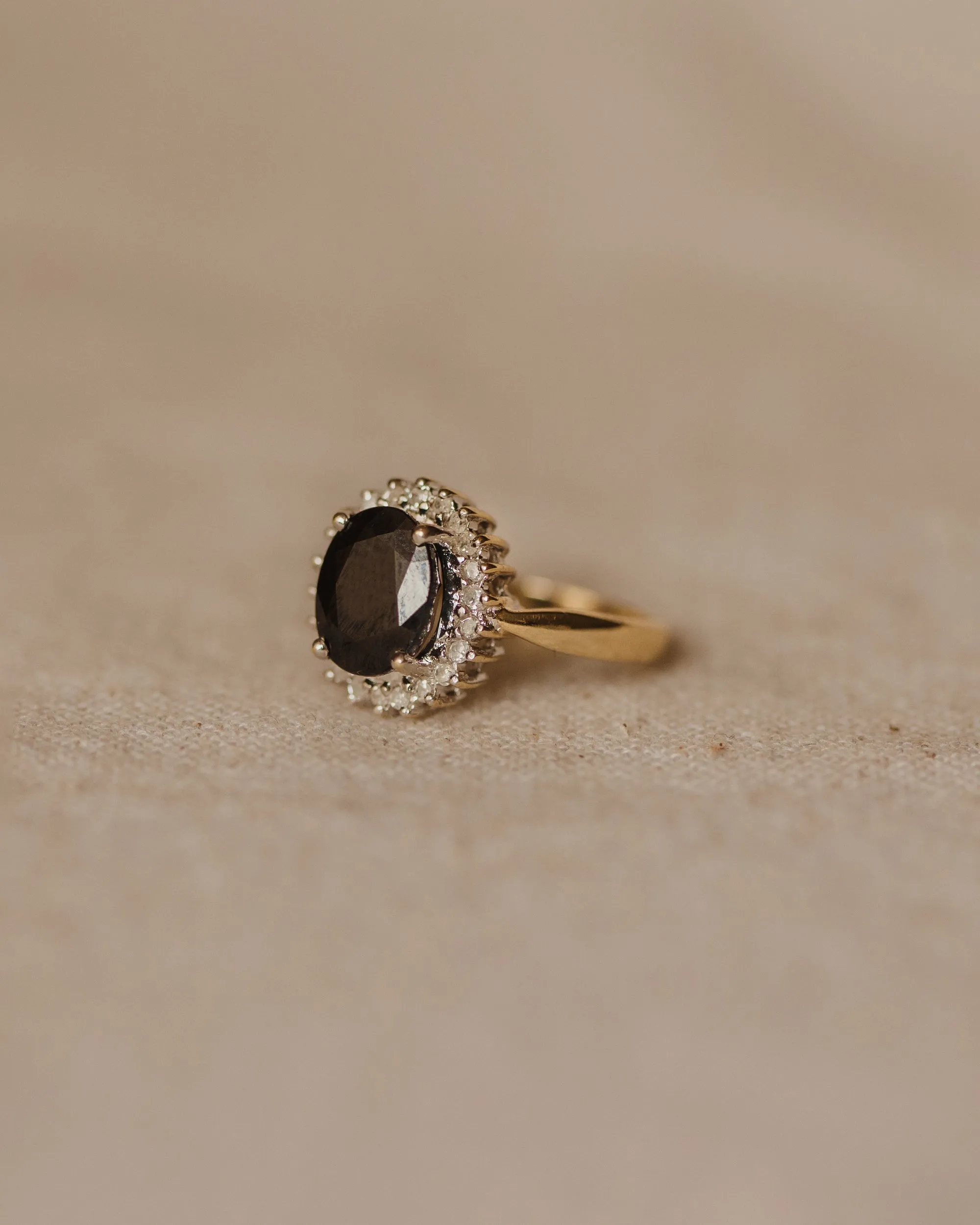 Rosina Vintage 9ct Gold Sapphire & Diamond Cluster Ring sold by Rock n Rose product image thumbnail 4