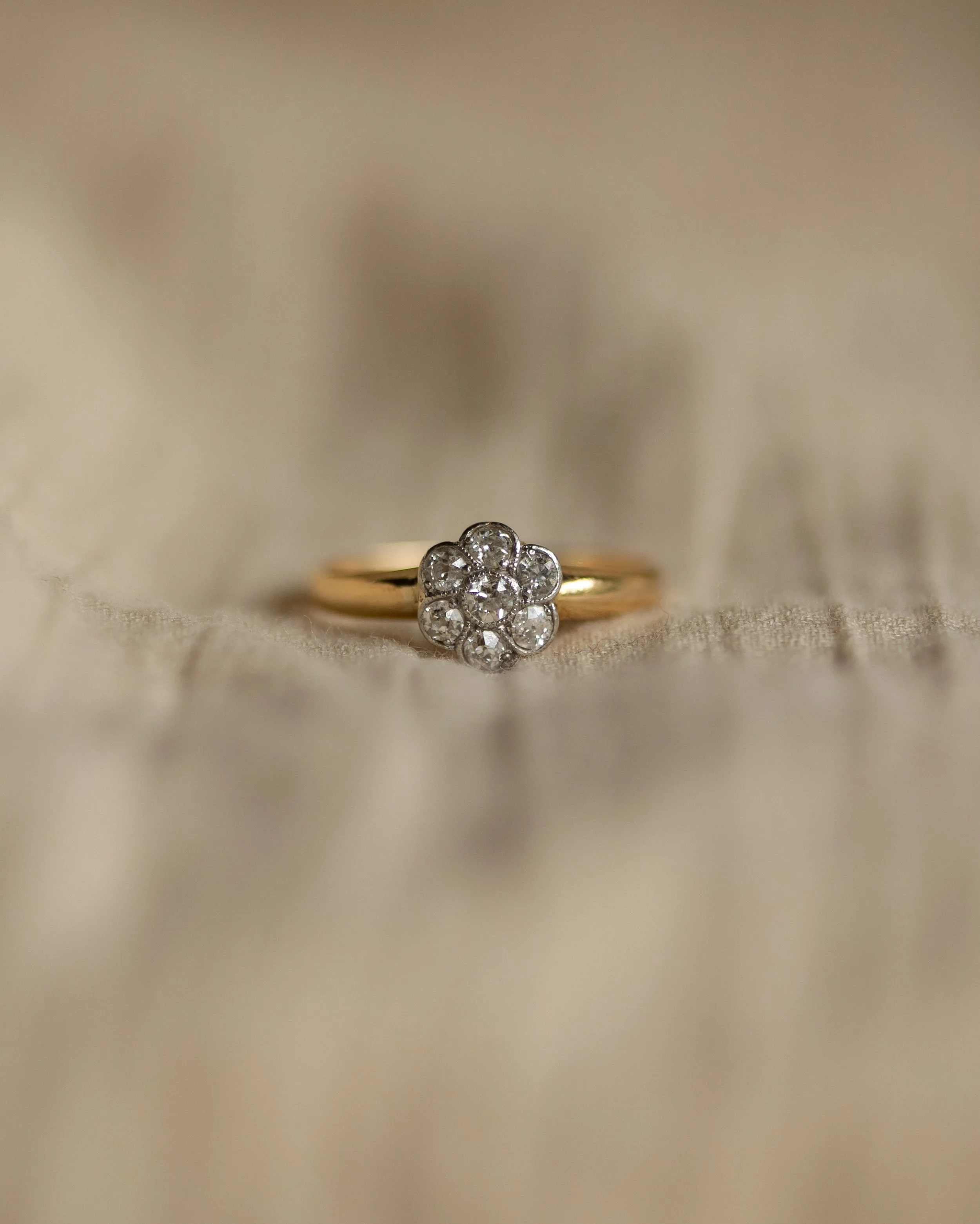 Roberta Antique 18ct Gold Diamond Daisy Cluster Ring sold by Rock n Rose product image thumbnail 3