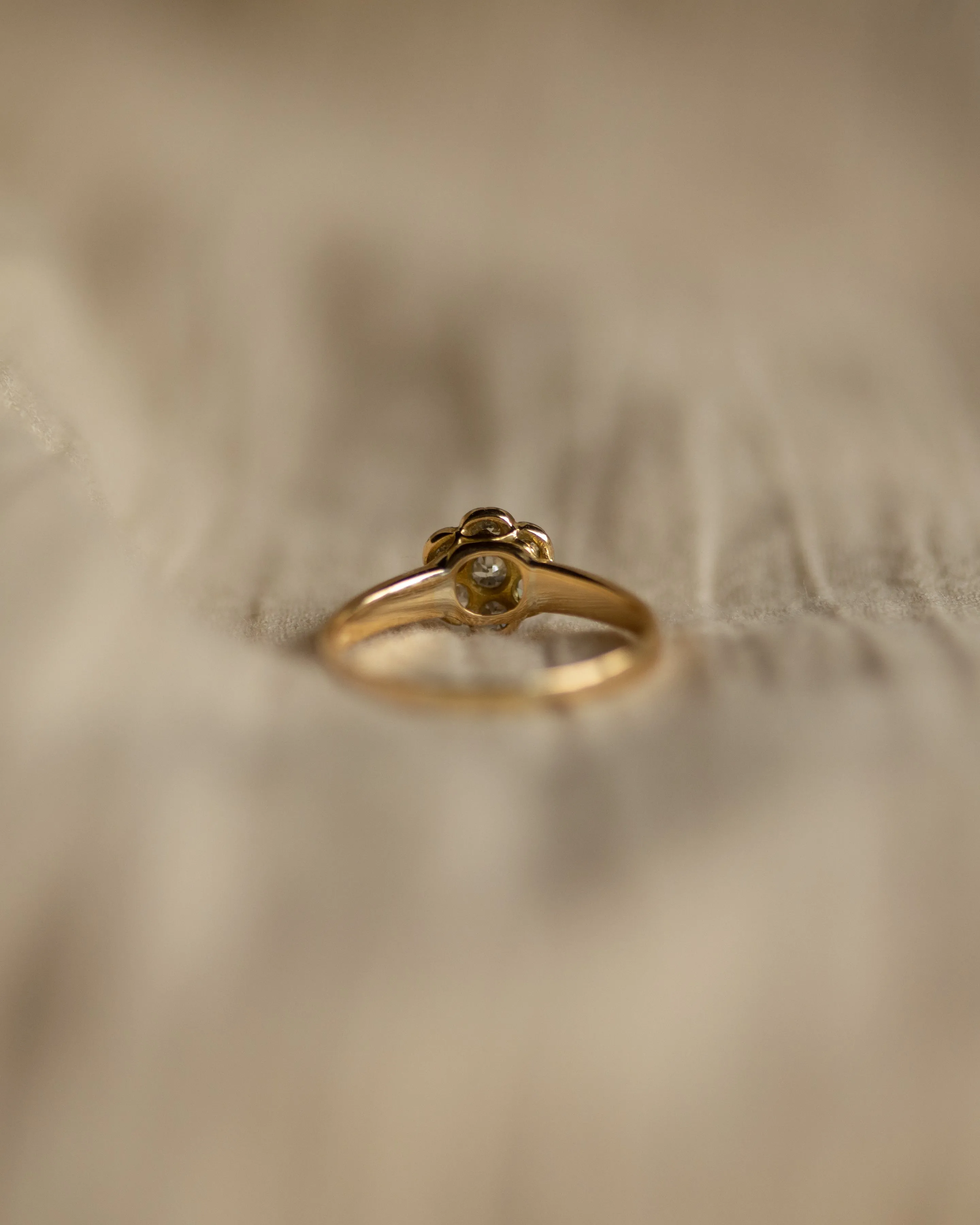 Roberta Antique 18ct Gold Diamond Daisy Cluster Ring sold by Rock n Rose product image thumbnail 5