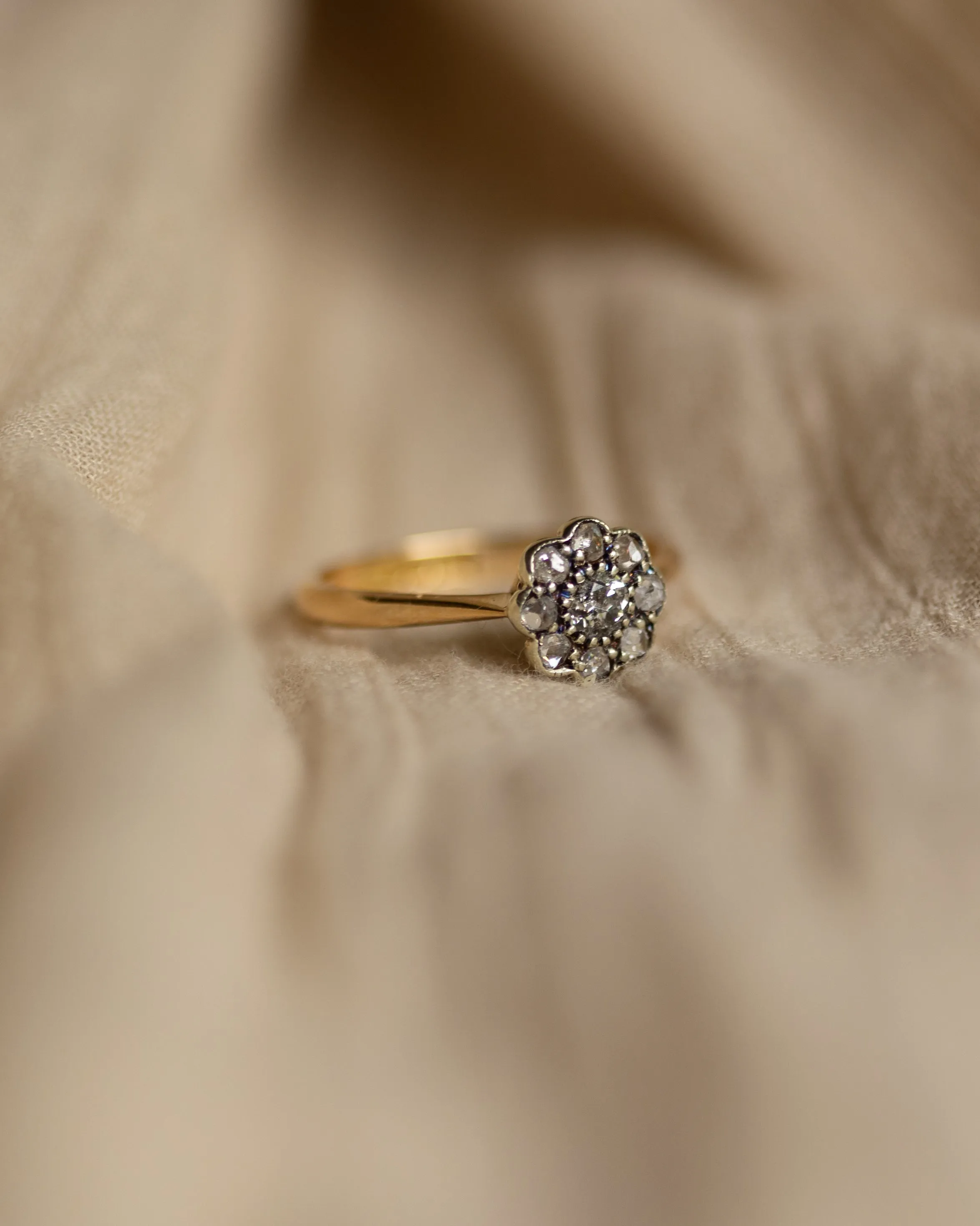 Augustina Antique 18ct Gold Diamond Daisy Cluster Ring sold by Rock n Rose product image thumbnail 4