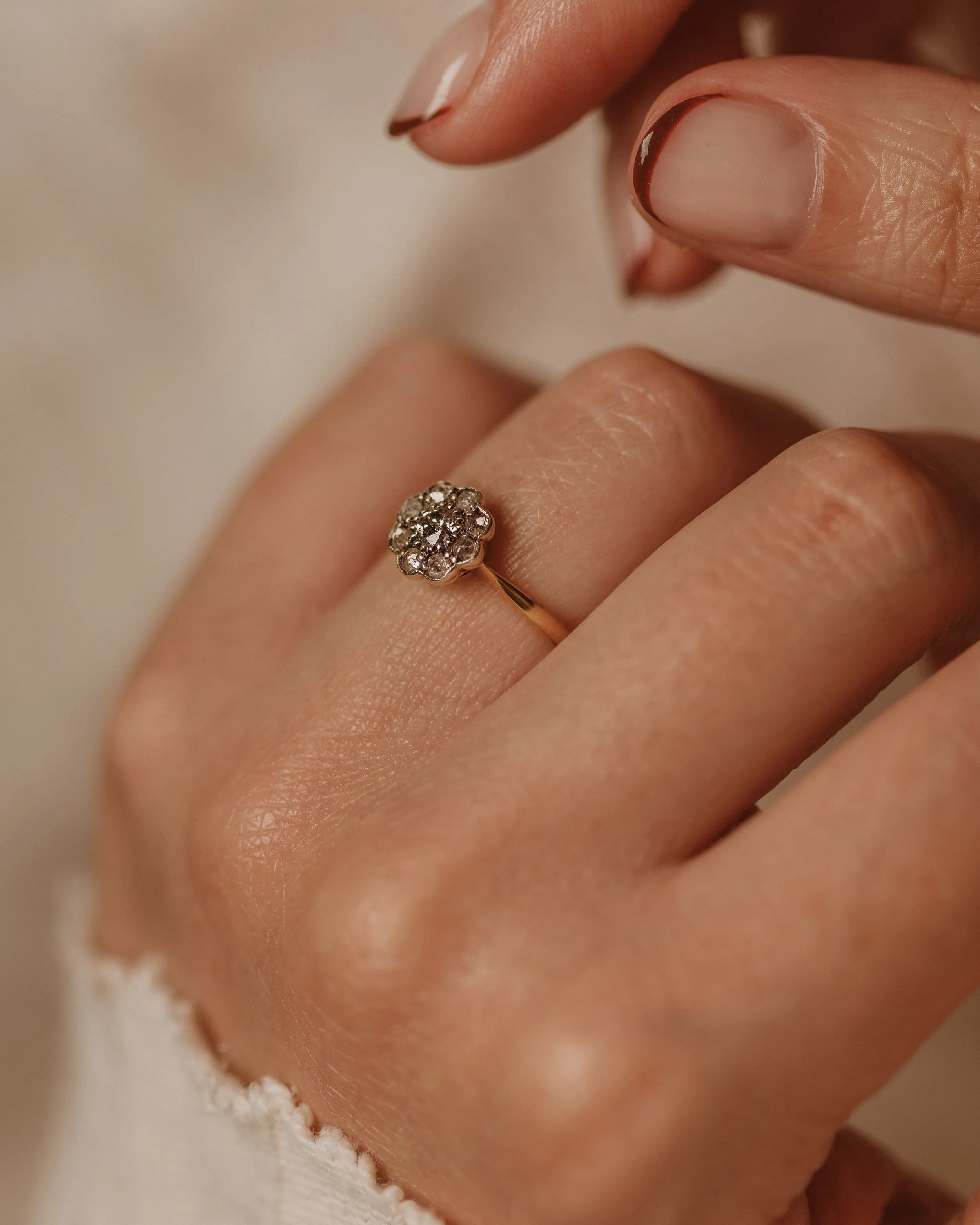 Augustina Antique 18ct Gold Diamond Daisy Cluster Ring sold by Rock n Rose product image thumbnail 2